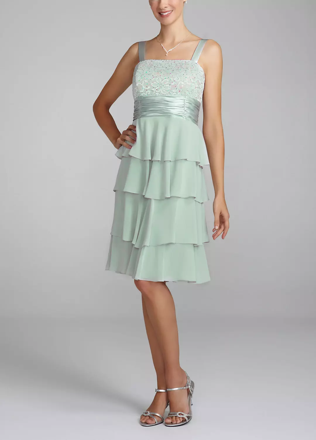 3/4 Sleeve Jacket Dress with Tiered Skirt - Image 6