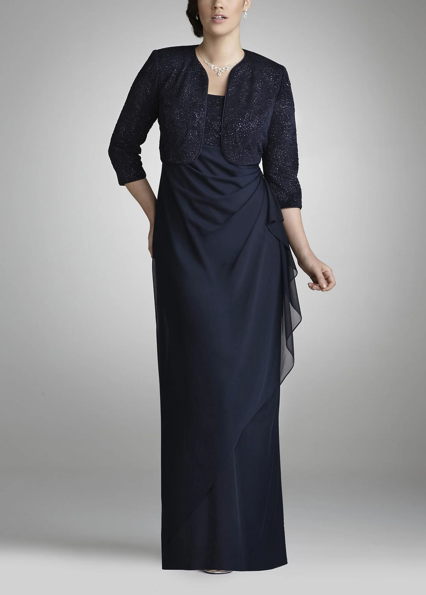 3/4 Sleeve Jaquard Jacket Dress - Image 2