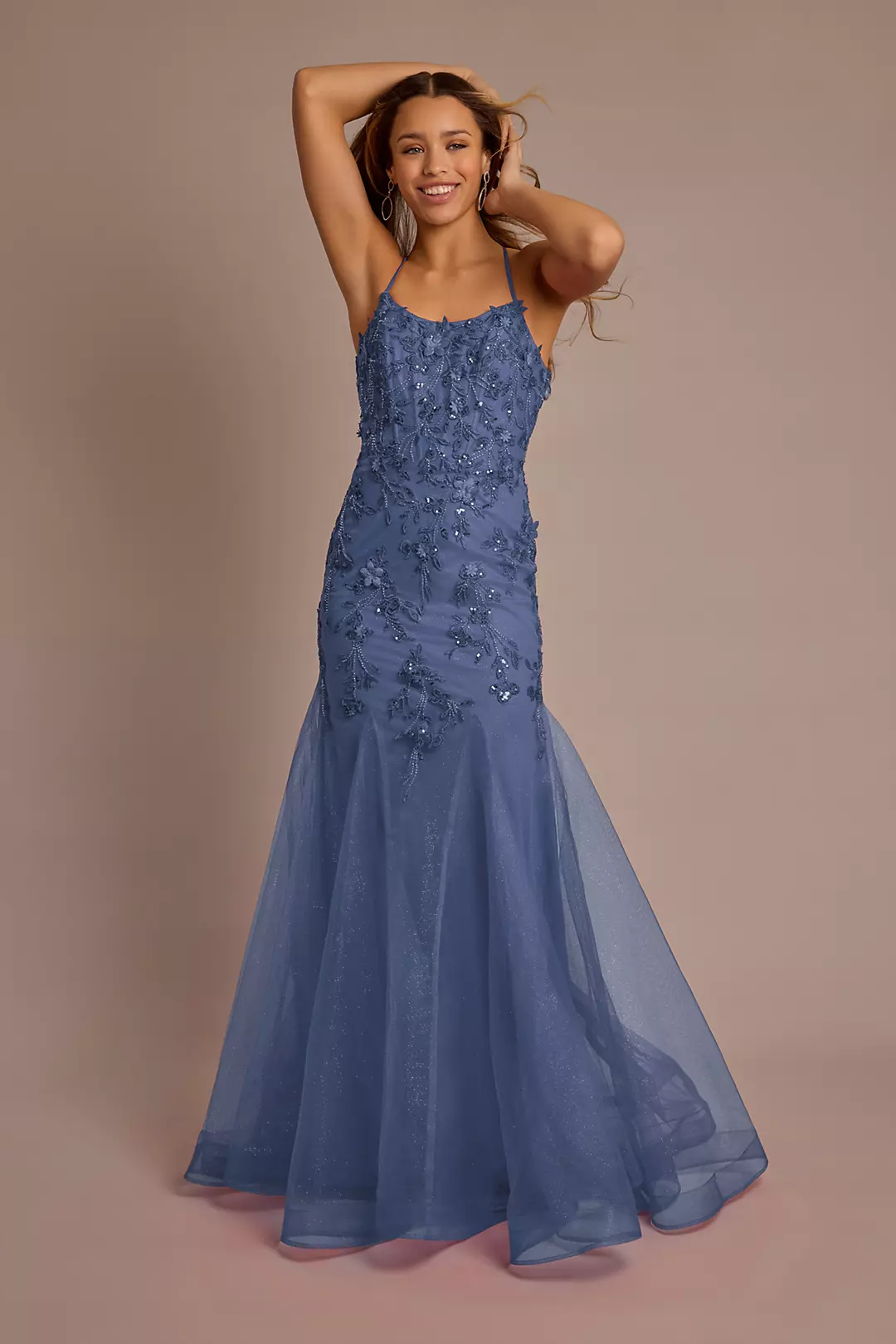 3D Floral Corset Mermaid Dress - Image 12