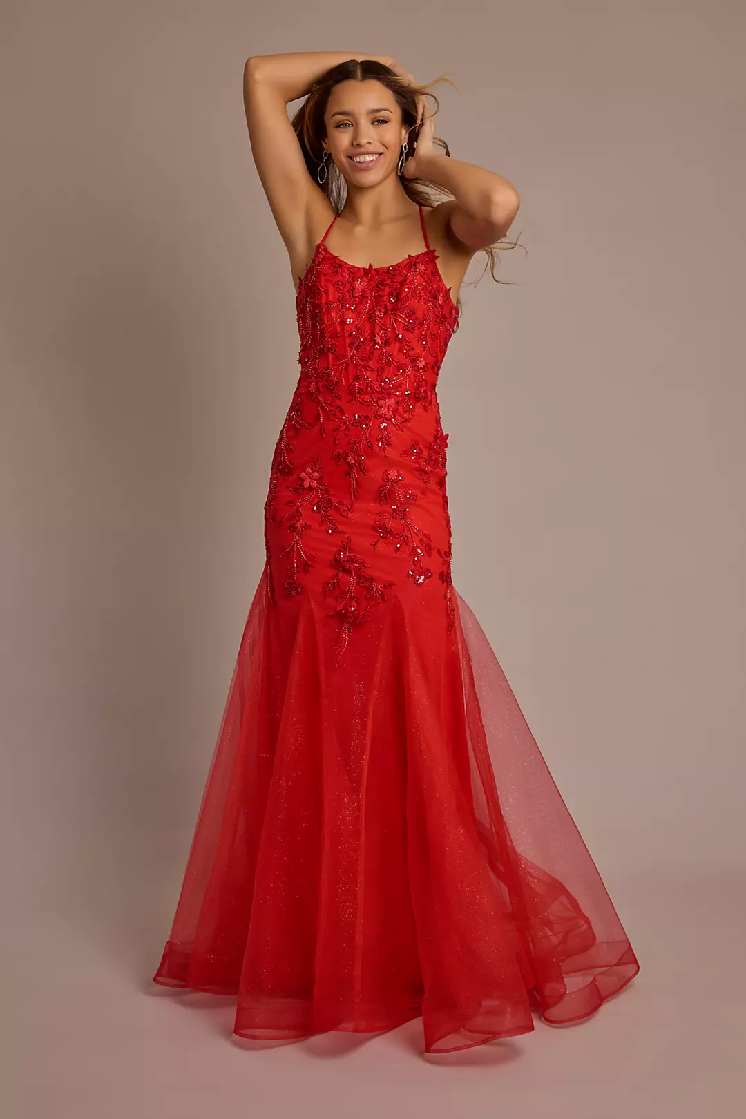3D Floral Corset Mermaid Dress - Image 14