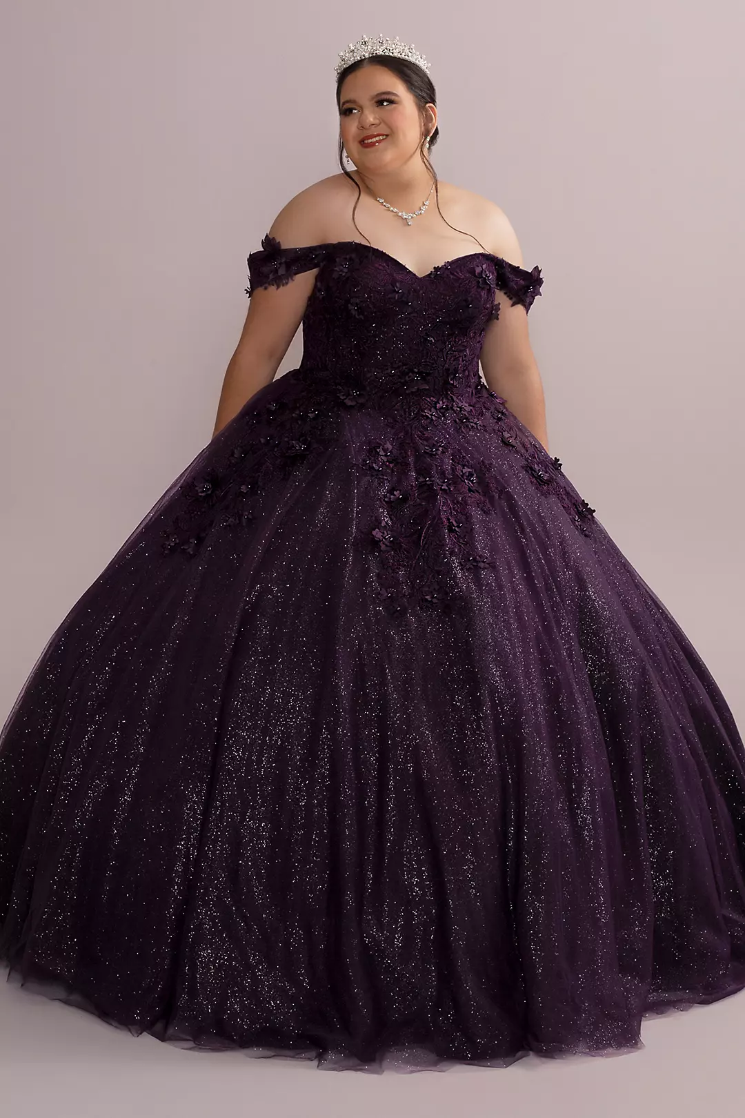 3D Floral Quince Gown with Detachable Sleeves - Image 8