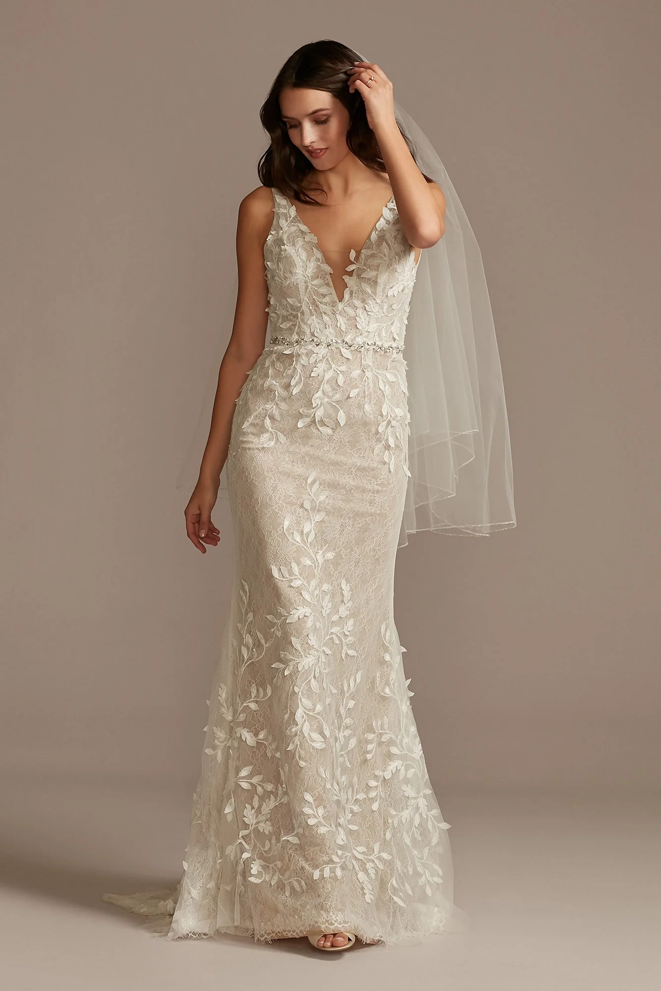 3D Leaves Applique Lace Wedding Dress - Image 11