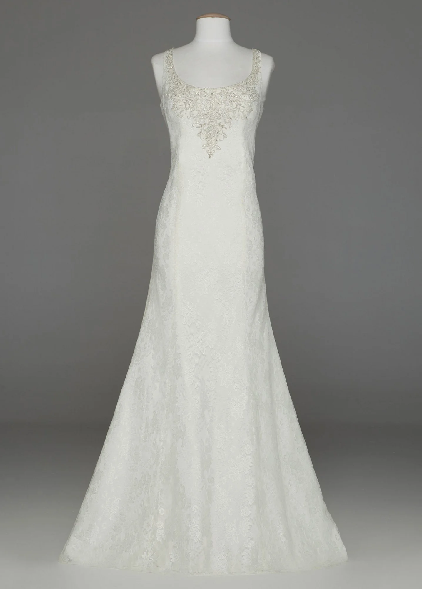 All Over Lace Tank Gown with Illusion Back - Image 2