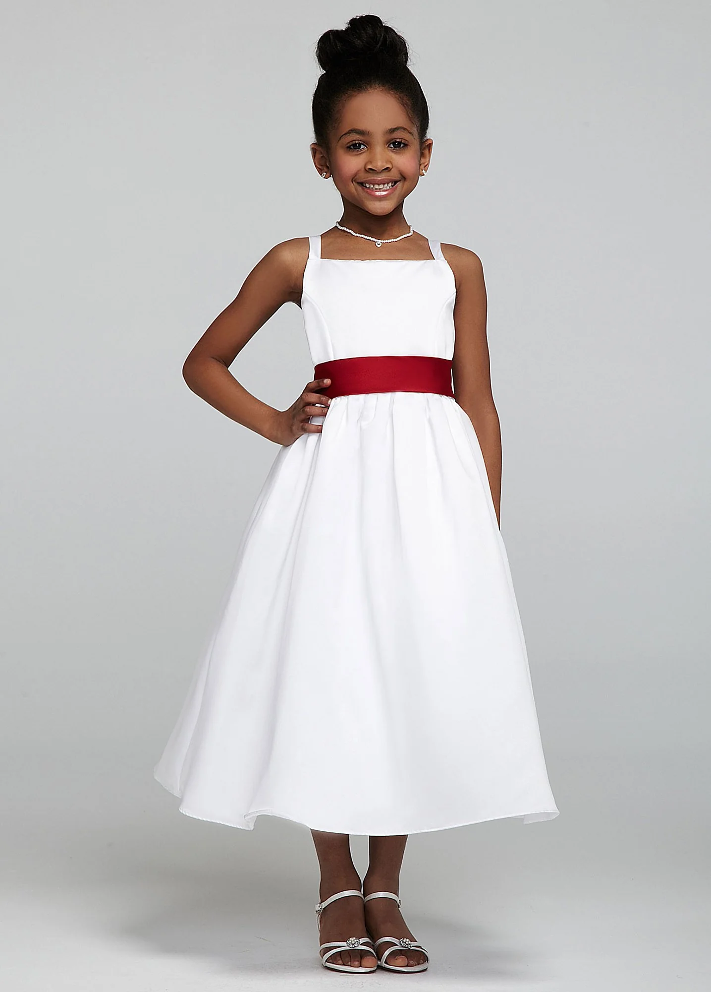 All-over Satin Tea-Length Ball Gown - Image 2