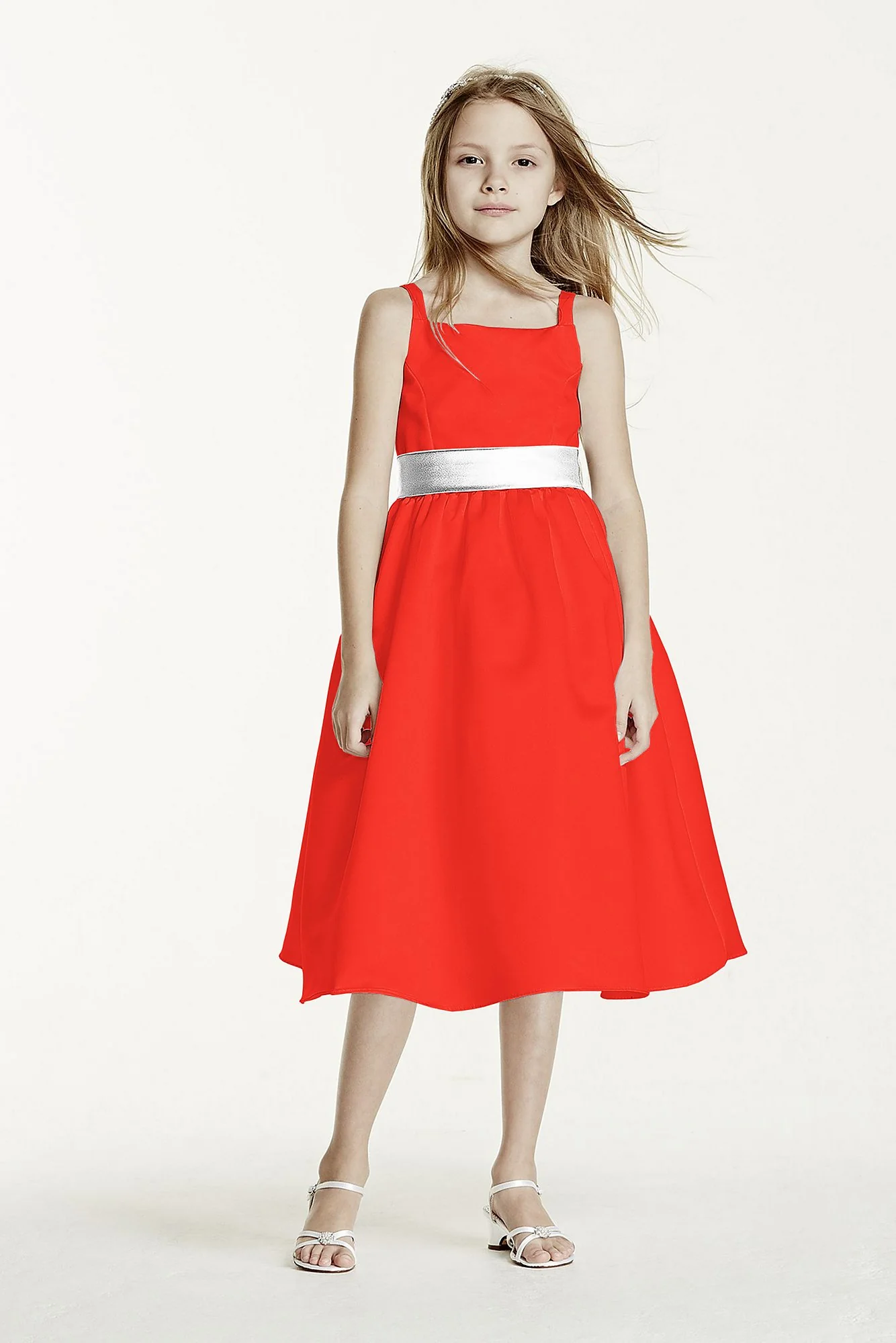 All-over Satin Tea-Length Ball Gown - Image 19