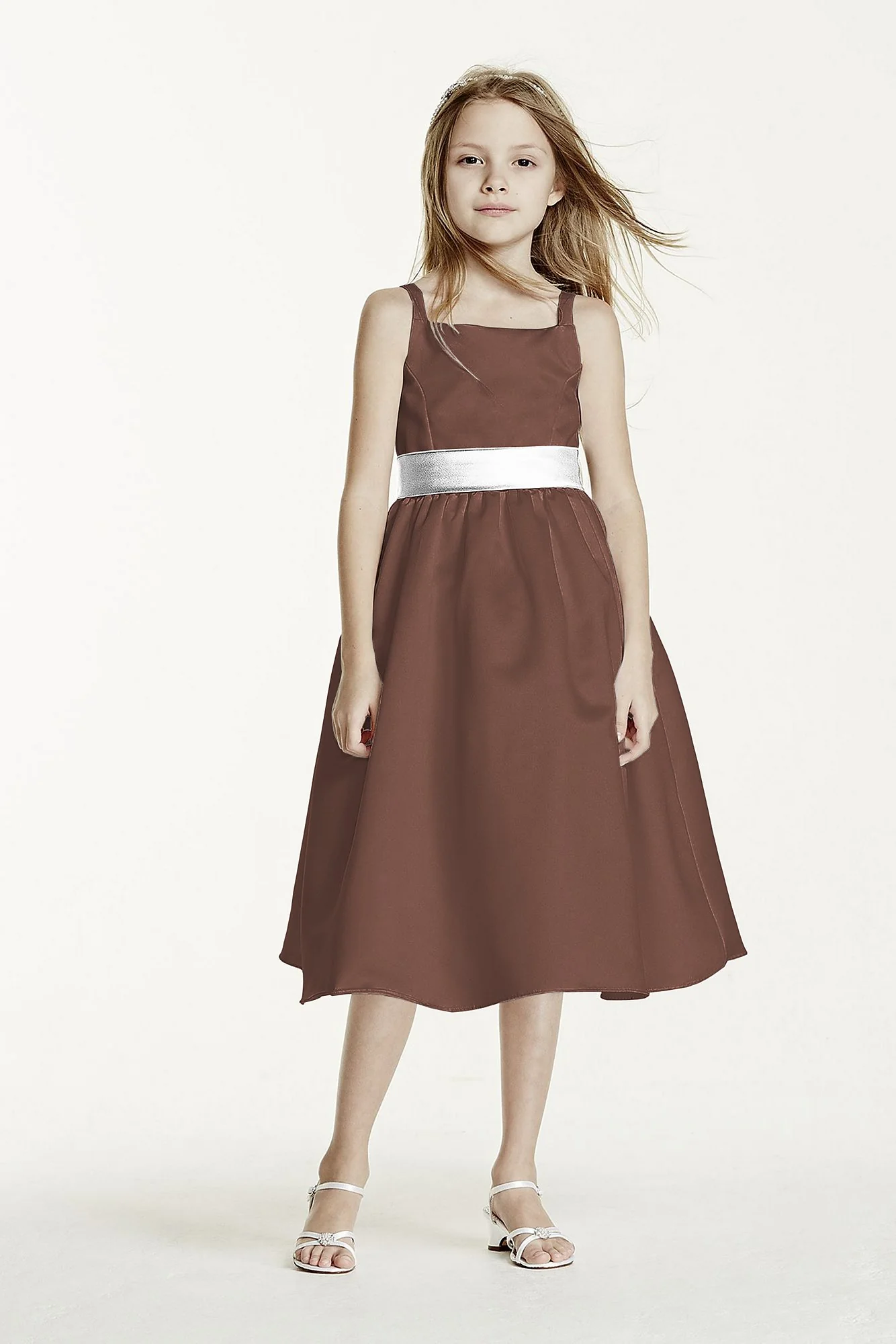All-over Satin Tea-Length Ball Gown - Image 31