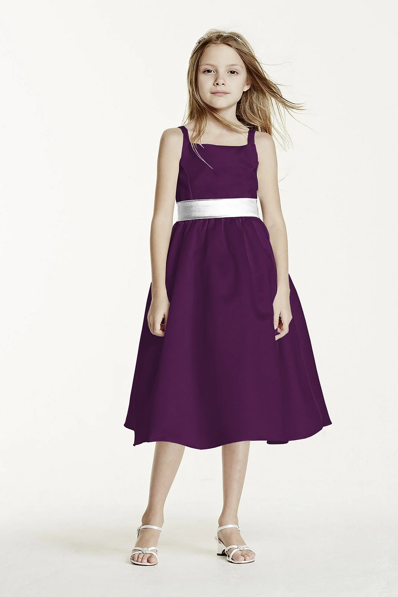 All-over Satin Tea-Length Ball Gown - Image 5