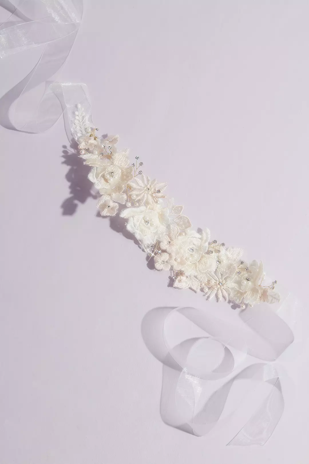 Allover 3D Floral Sash with Crystals - Image 3