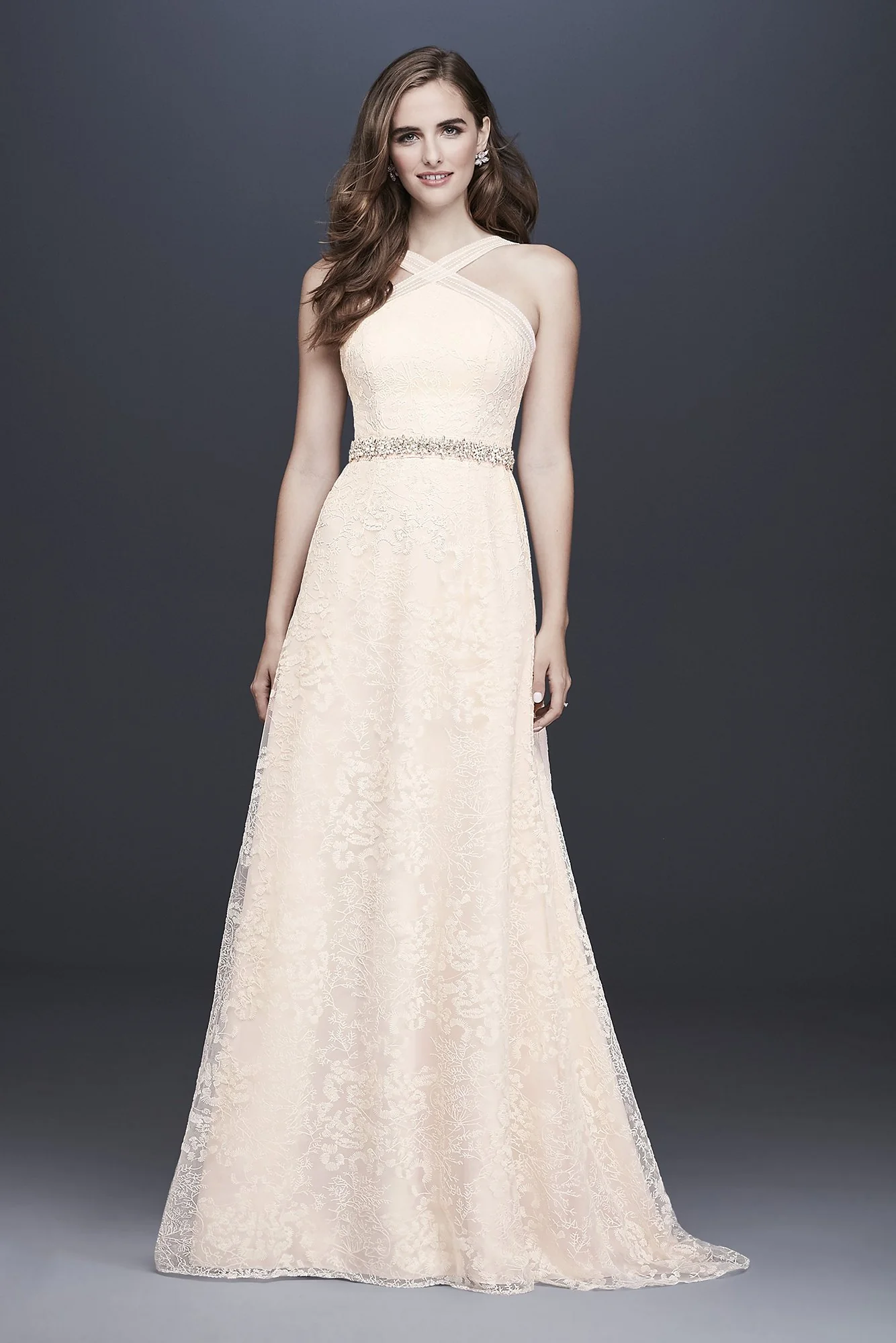 Allover Embroidered Lace Y-Neck Wedding Dress - Image 5