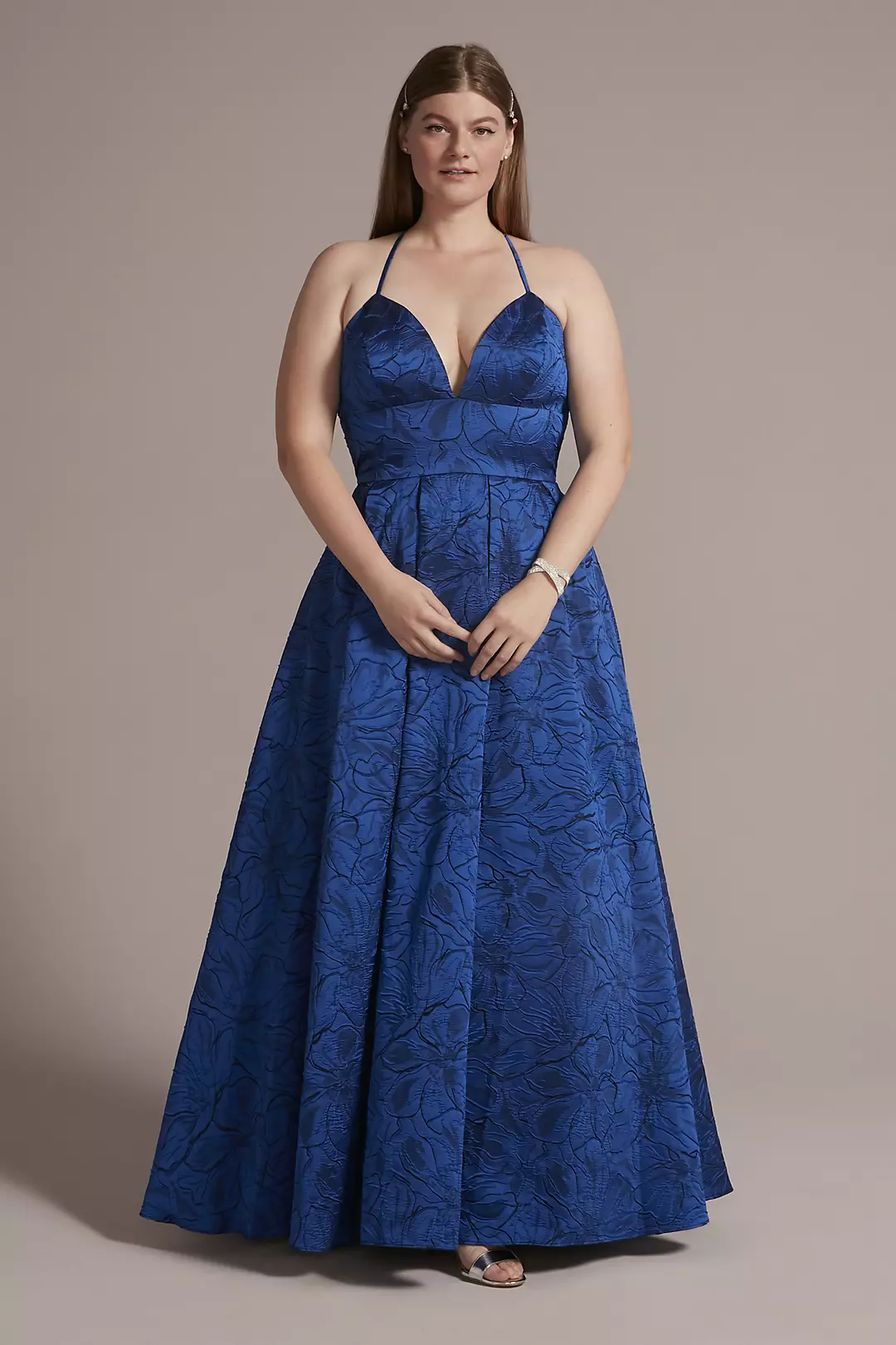 Allover Floral Print Strappy Ball Gown - Image 10