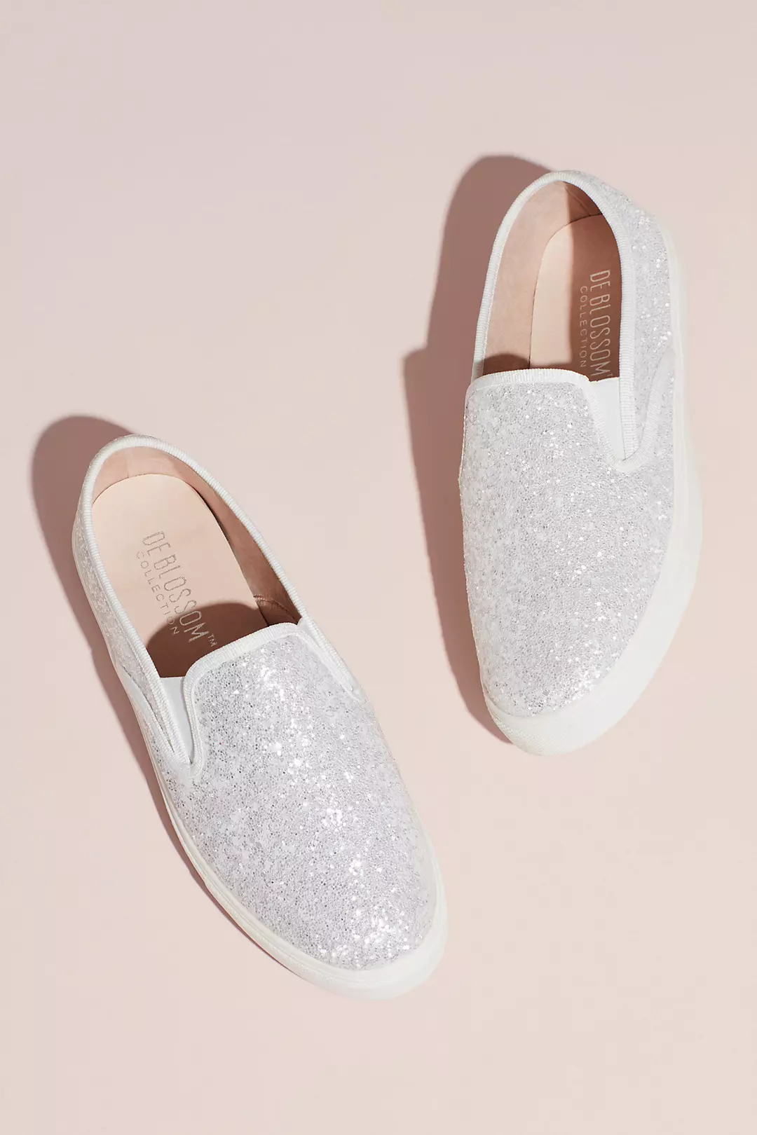 Allover Glitter Slip-On Sneakers with Rubber Sole - Image 4