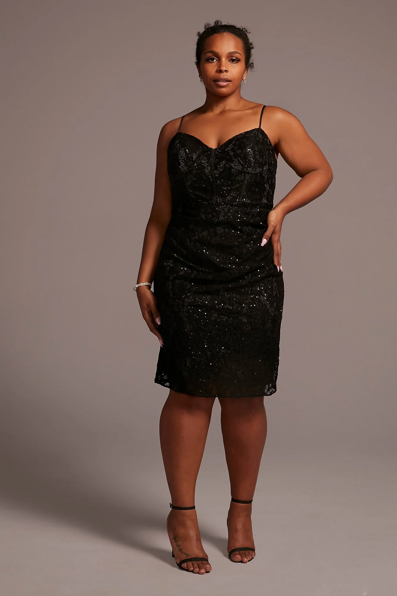 Allover Lace Sweetheart Mini Dress - Image 3