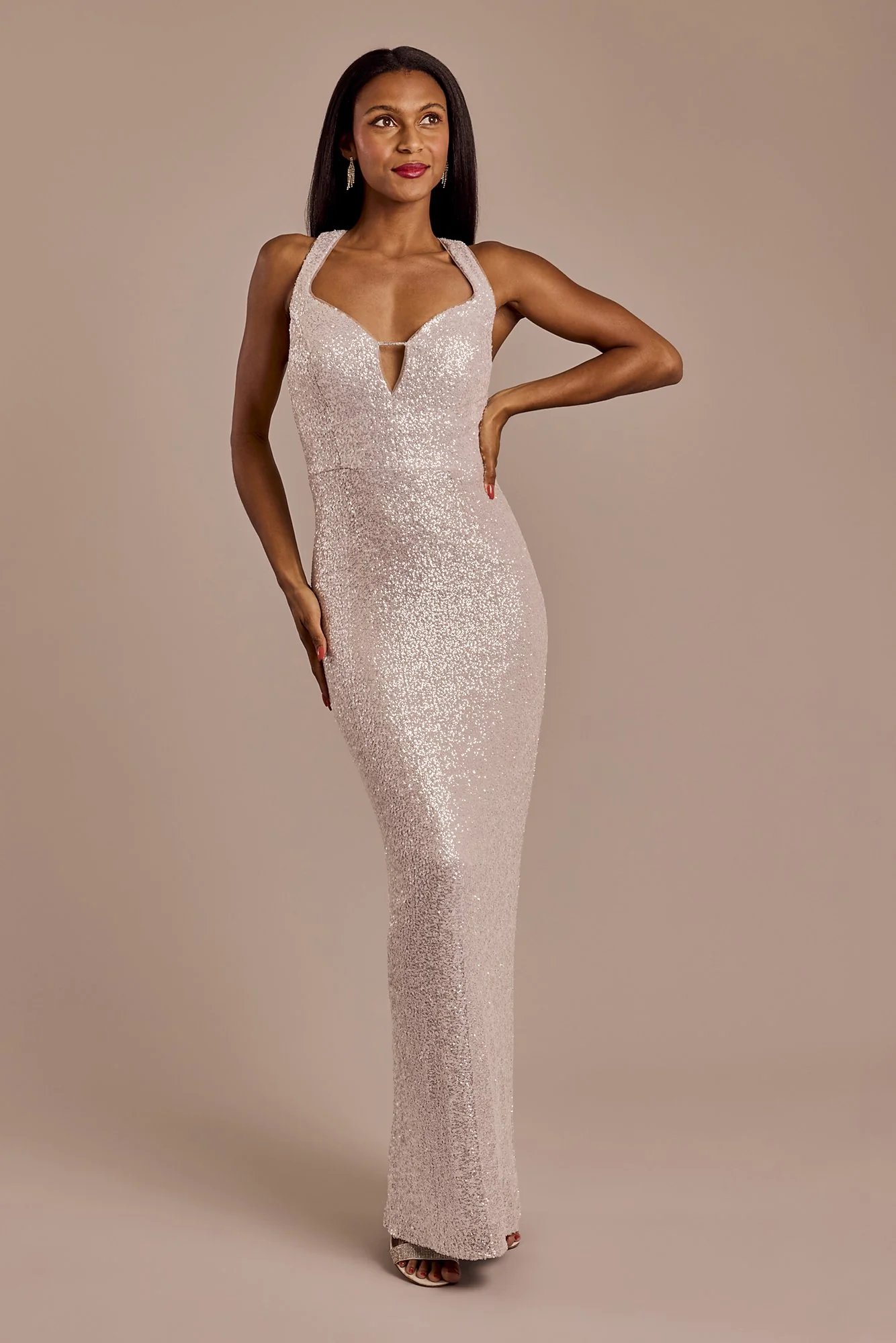 Allover Sequin Tank Sheath Dress