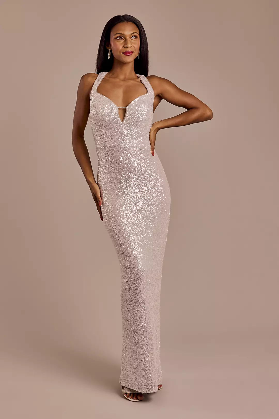 Allover Sequin Tank Sheath Dress - Image 2
