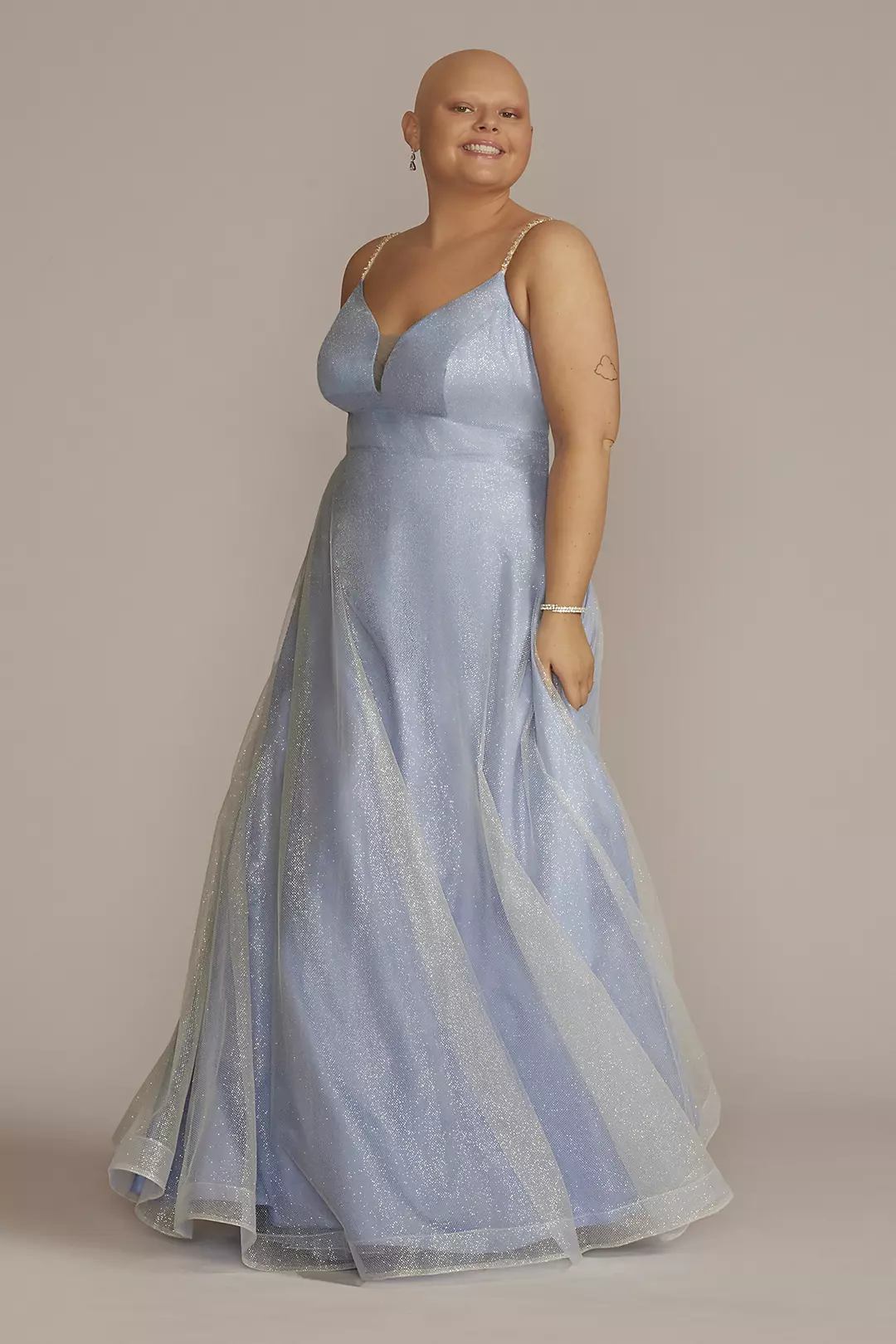 Allover Sparkle A-Line with Embellished Straps - Image 8