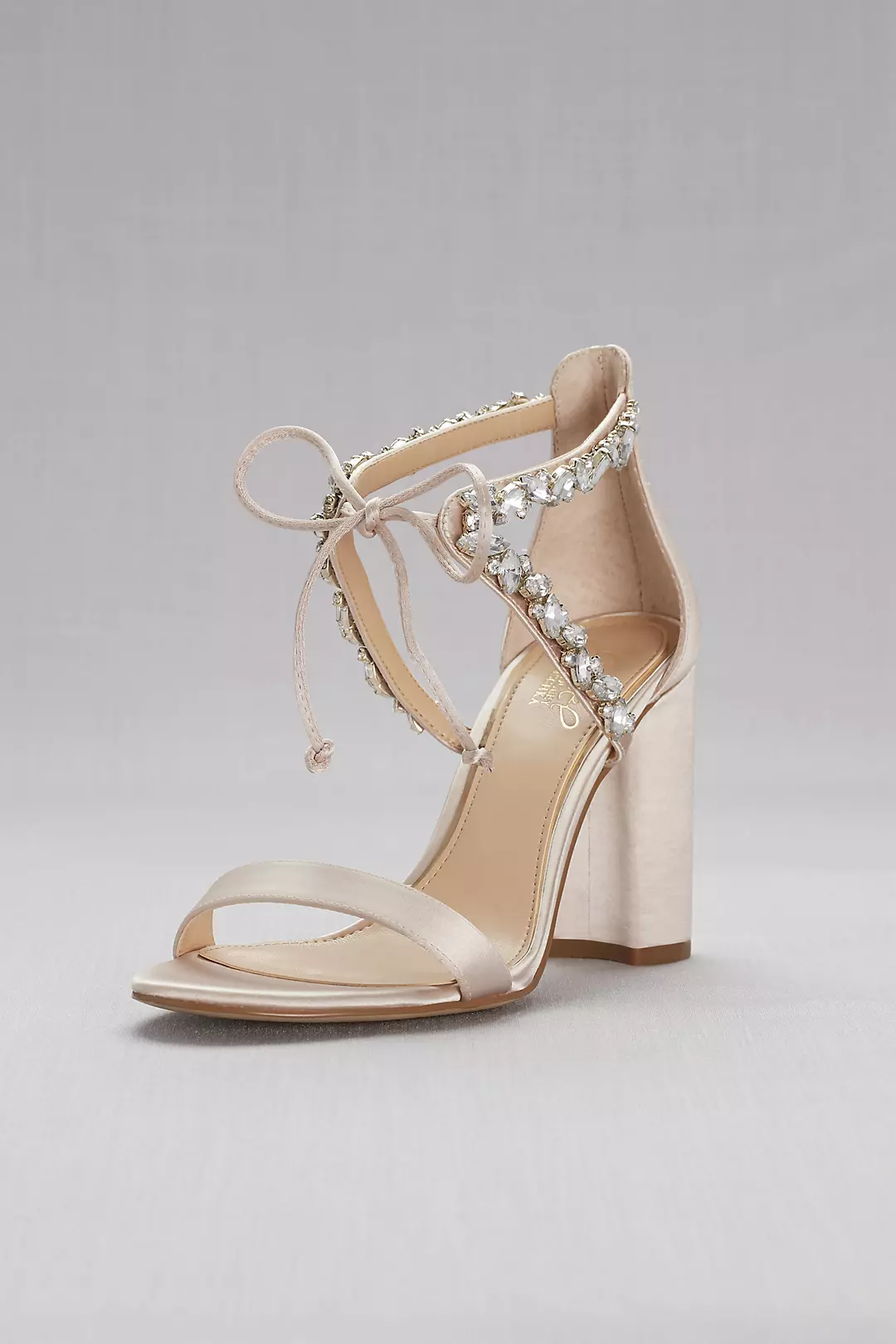 Ankle-Tie Block Crystal-Embellished Heel Sandals - Image 3