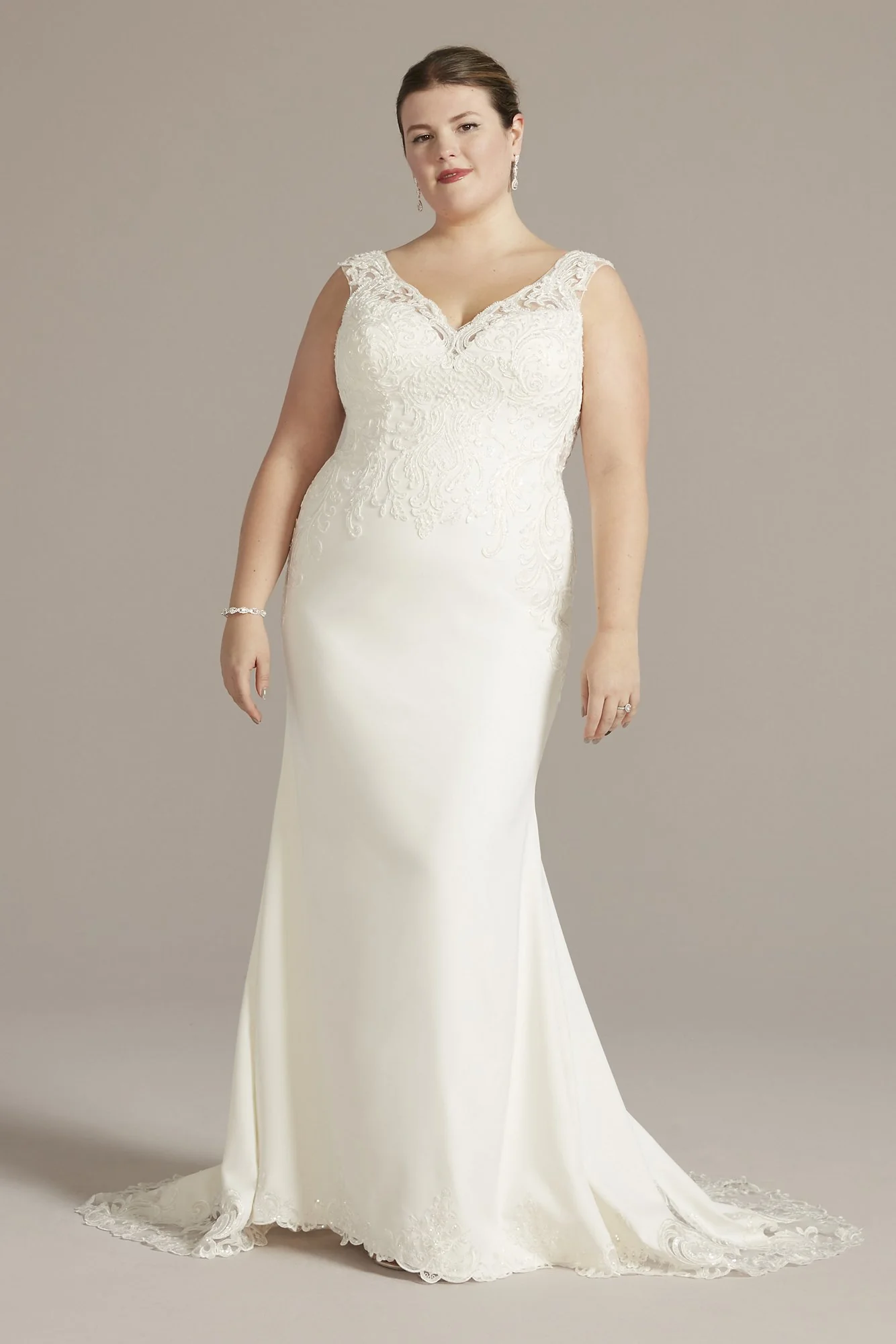 Applique Mermaid Wedding Dress with Lace Train - Image 2