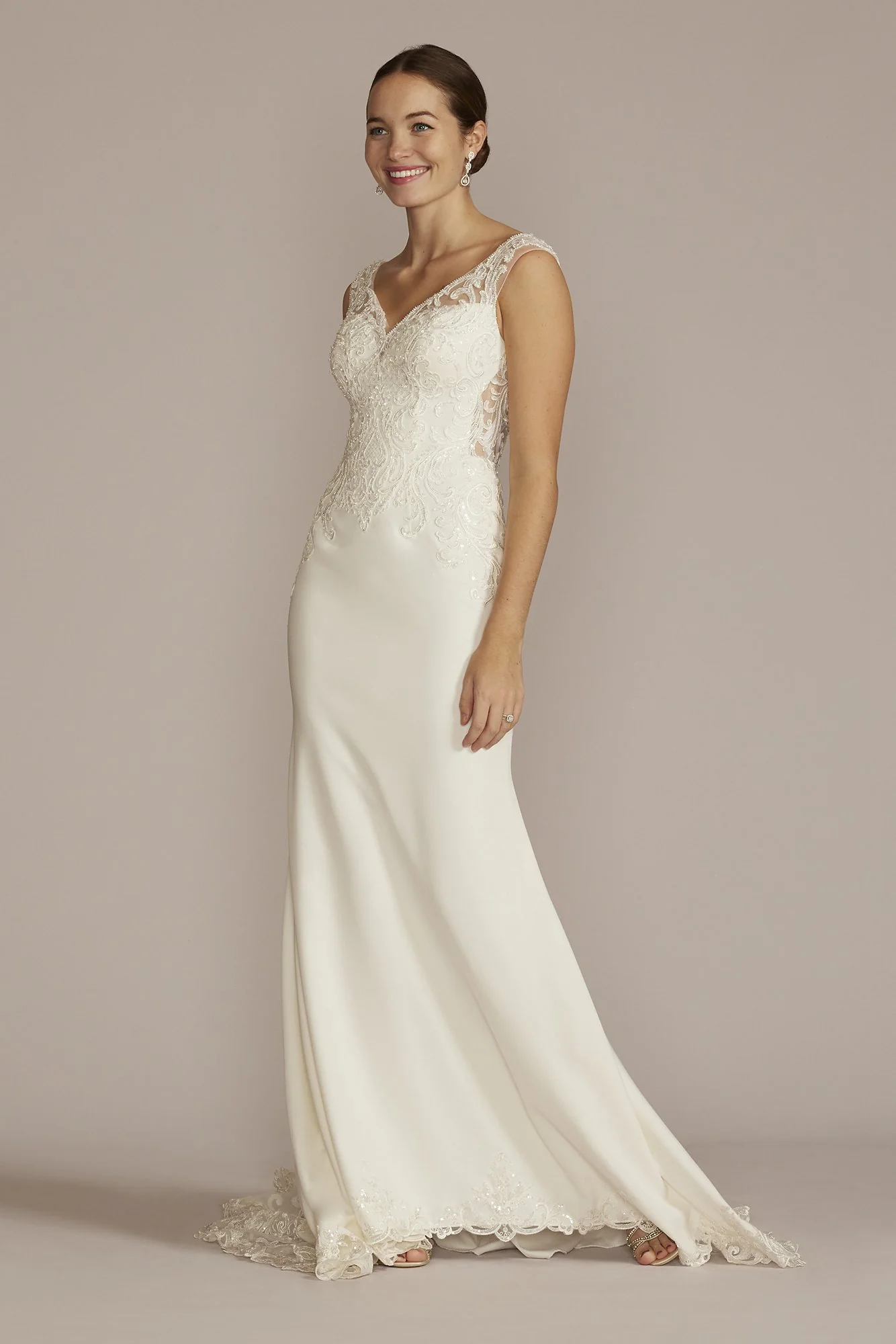 Applique Mermaid Wedding Dress with Lace Train - Image 3