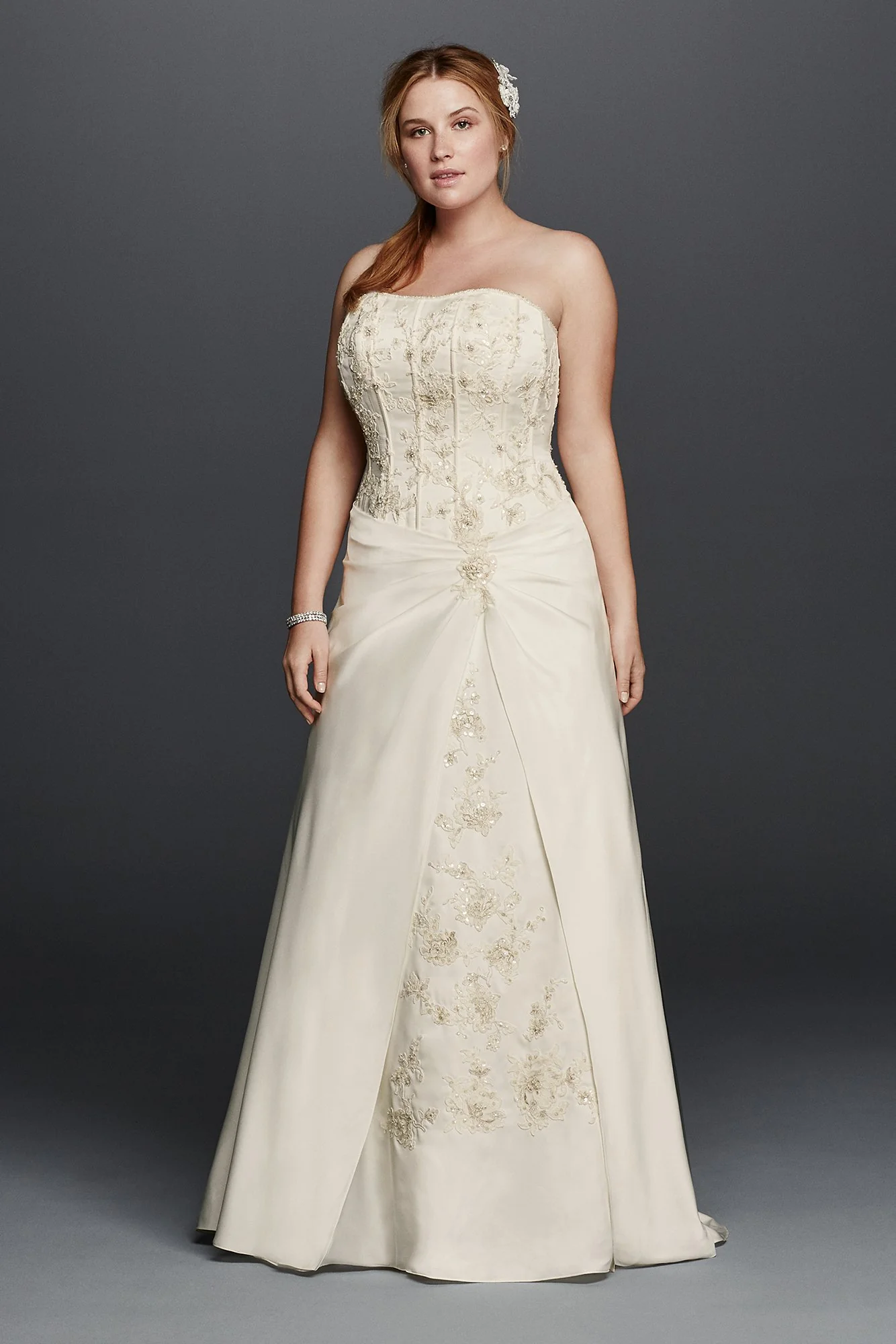 As-Is A-line Plus Size Wedding Dress with Corset - Image 2