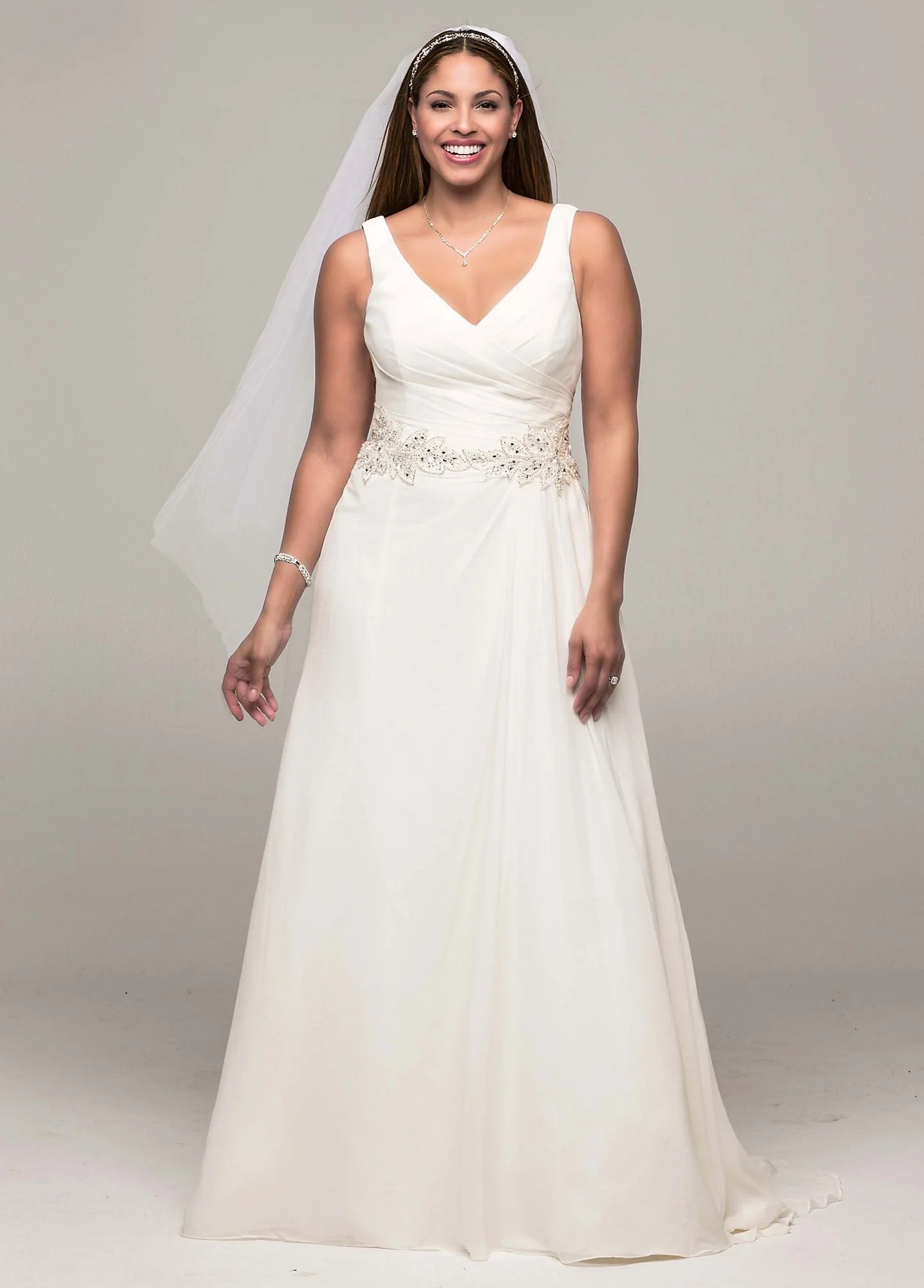As Is A-Line Plus Wedding Dress with Beaded Waist - Image 2