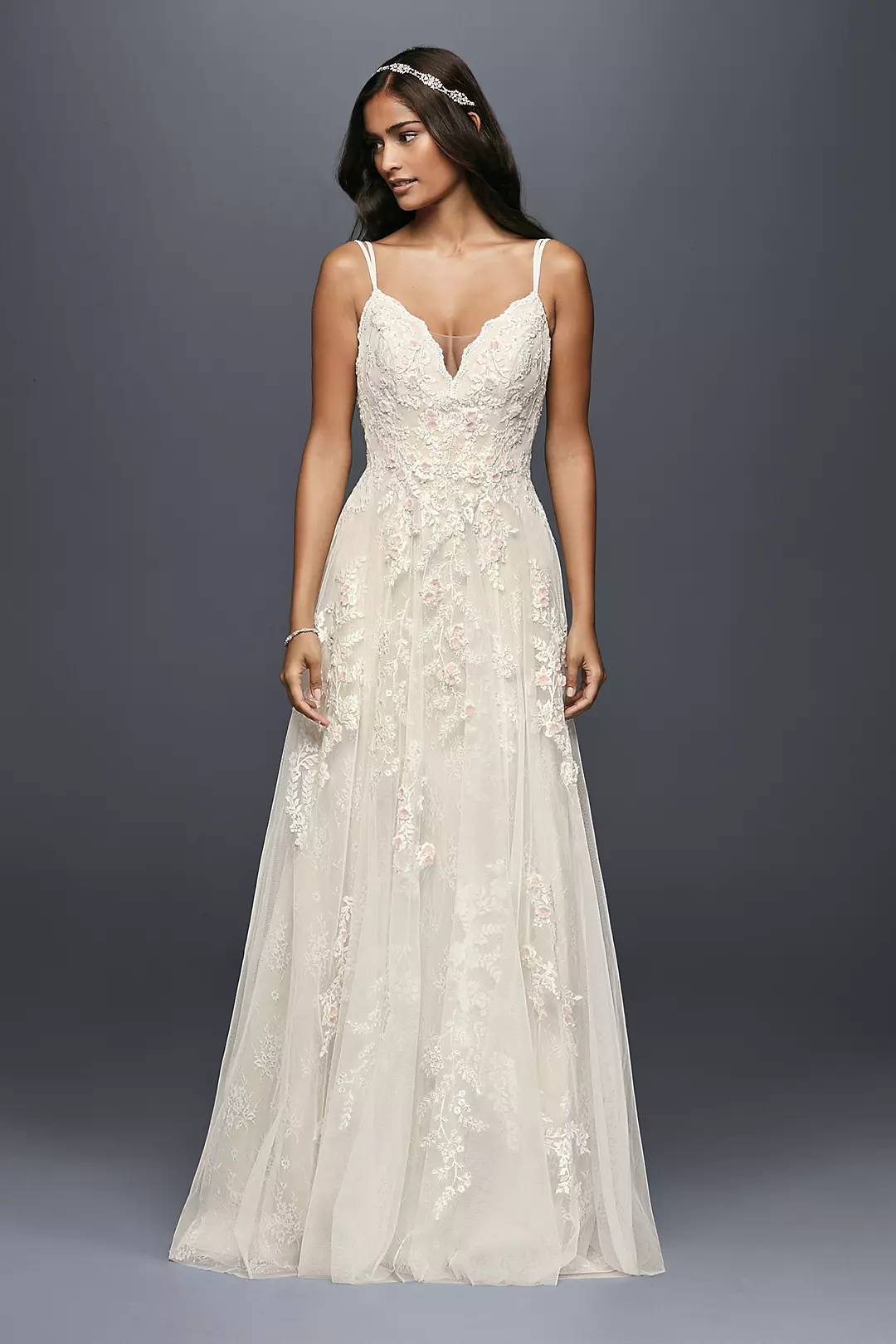 As-Is A-Line Wedding Dress with Double Straps - Image 2