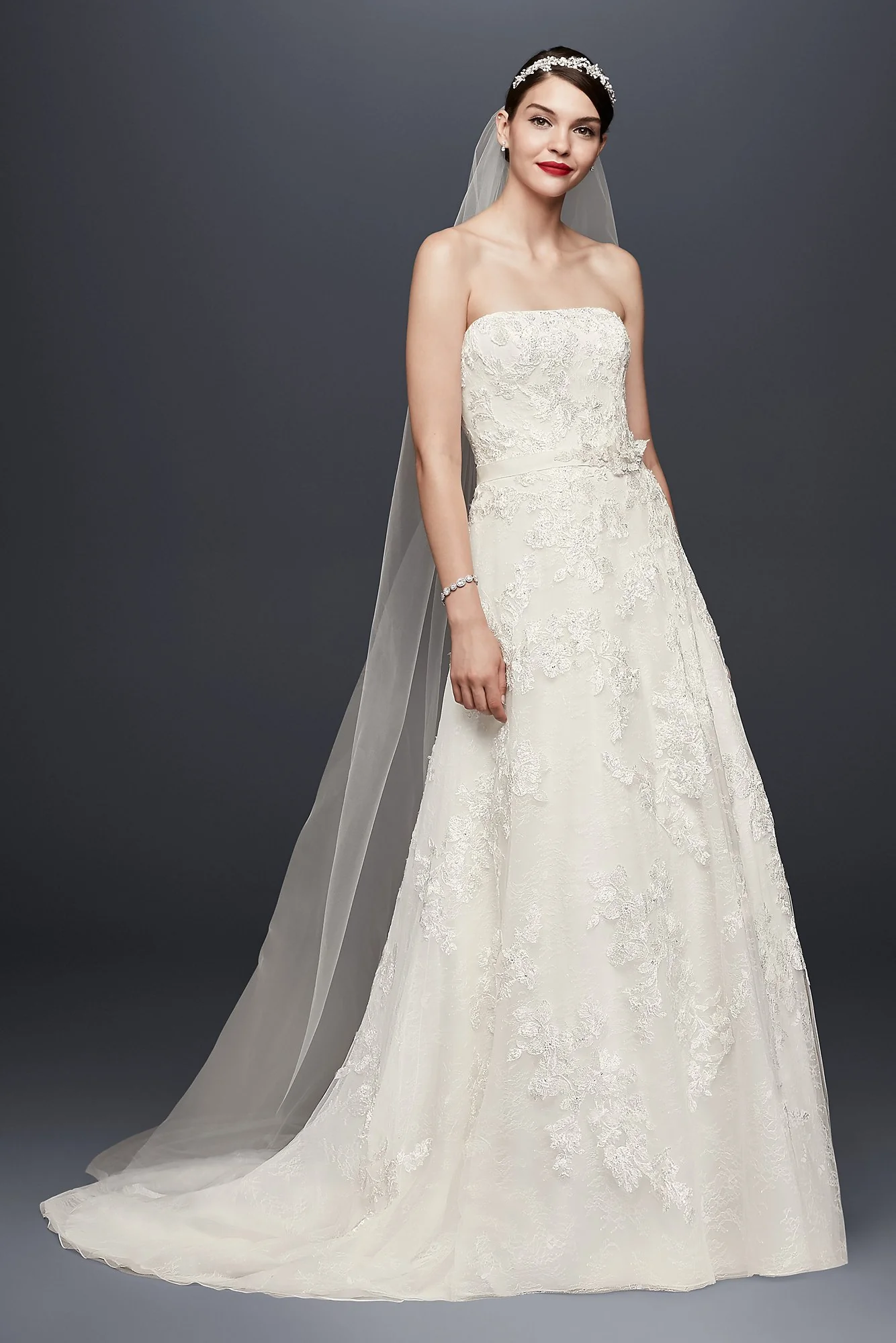 As-Is A-Line Wedding Dress with Lace Embellishment