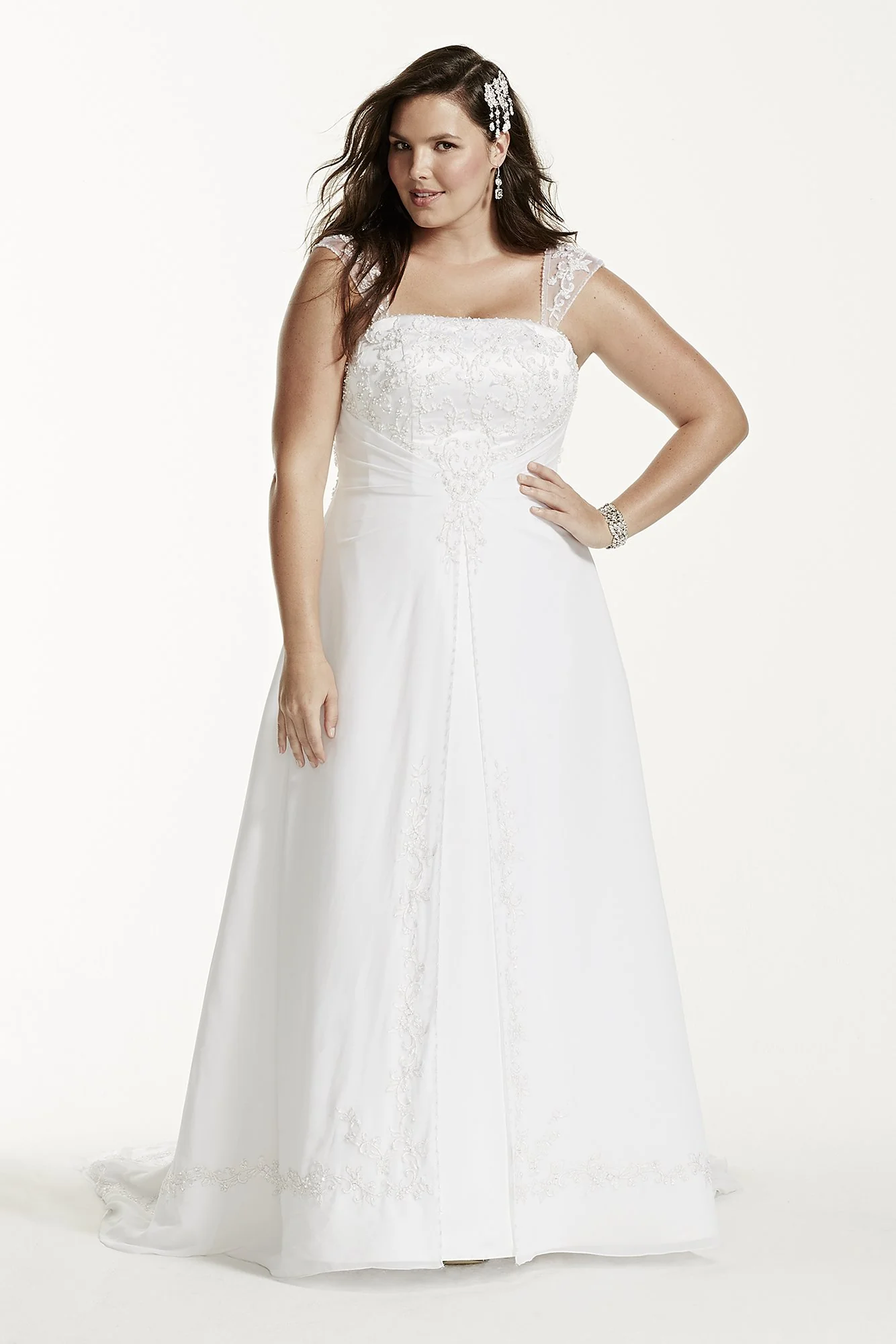 As-Is A-line with Chiffon Split Overlay
