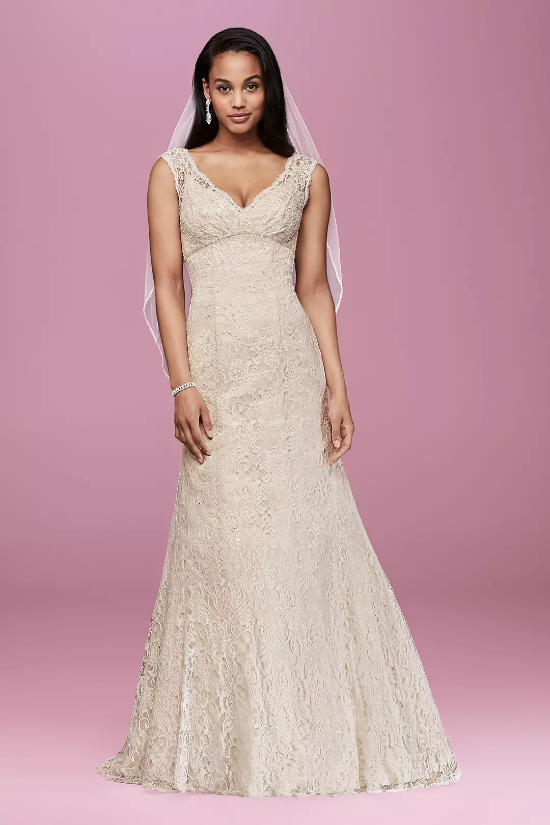As Is All Over Beaded Lace Trumpet Wedding Dress - Image 8