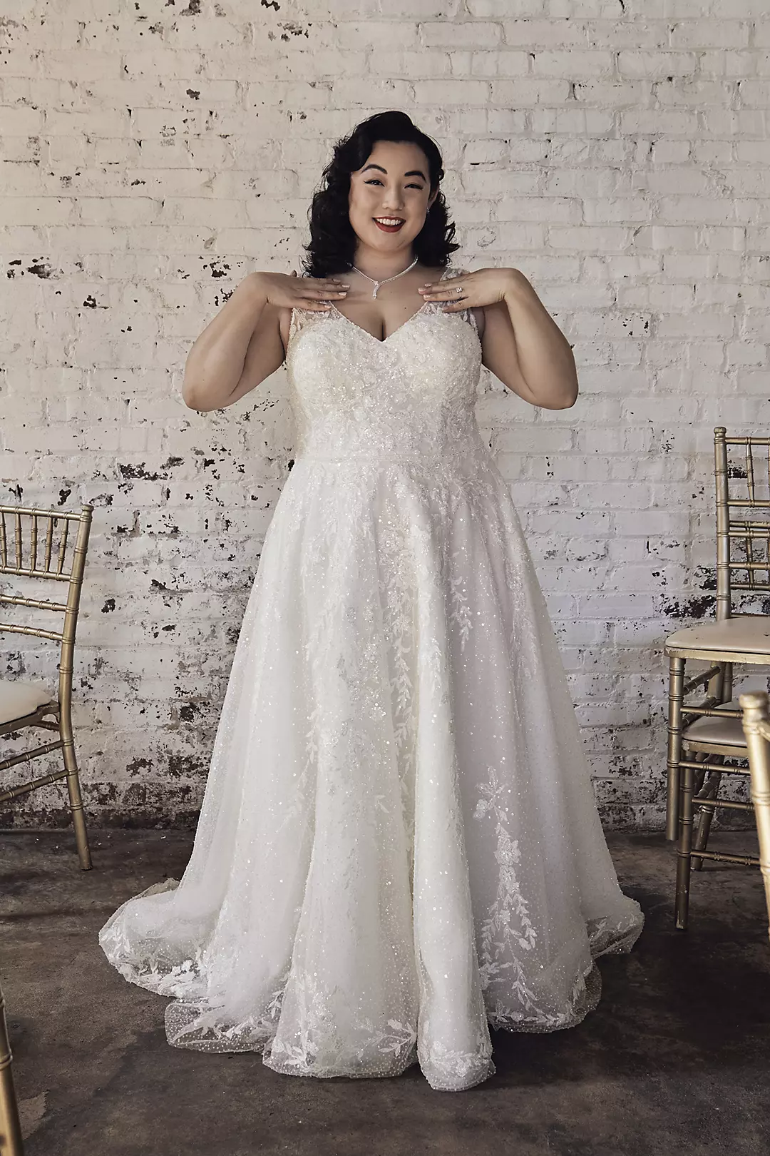 As Is Allover Beaded Tank A-Line Wedding Dress - Image 11