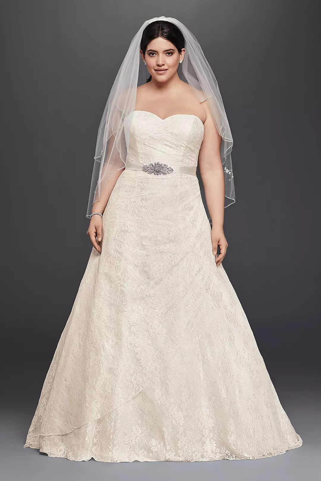 As-Is Allover Lace Plus Size A-Line Wedding Dress - Image 4