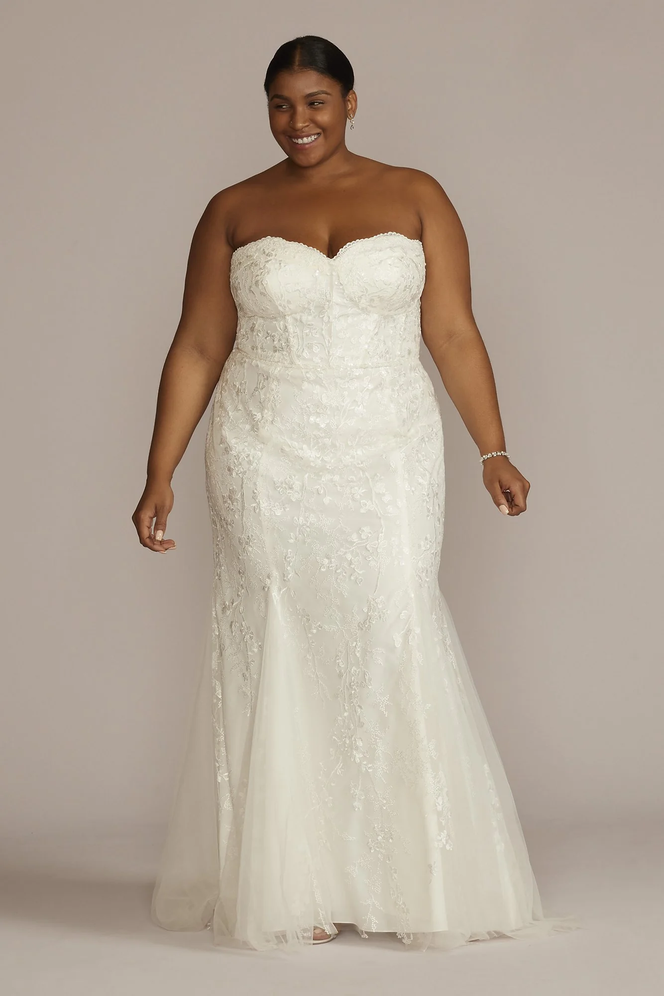 As Is Applique Mermaid Plus Size Wedding Dress