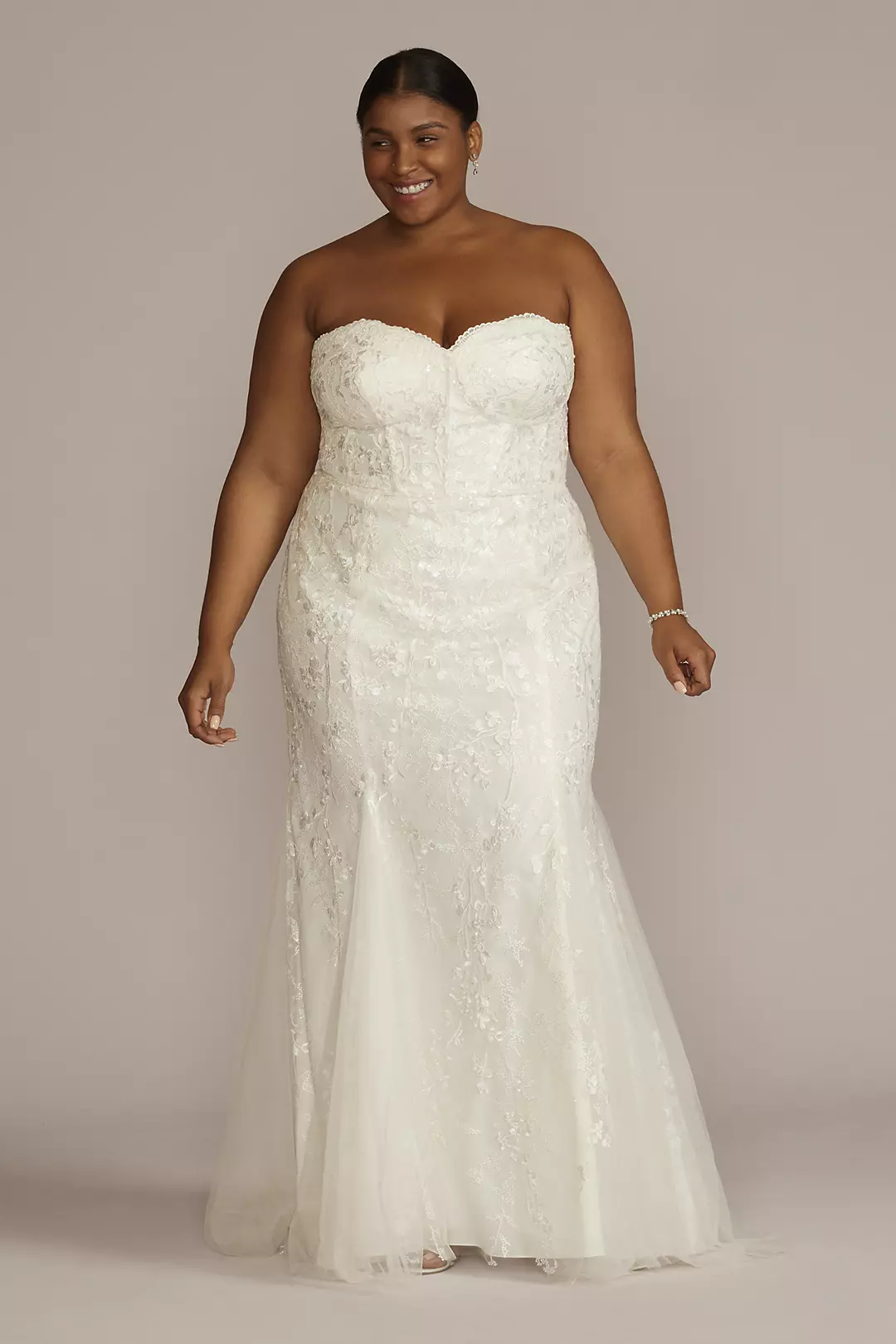 As Is Applique Mermaid Plus Size Wedding Dress - Image 3