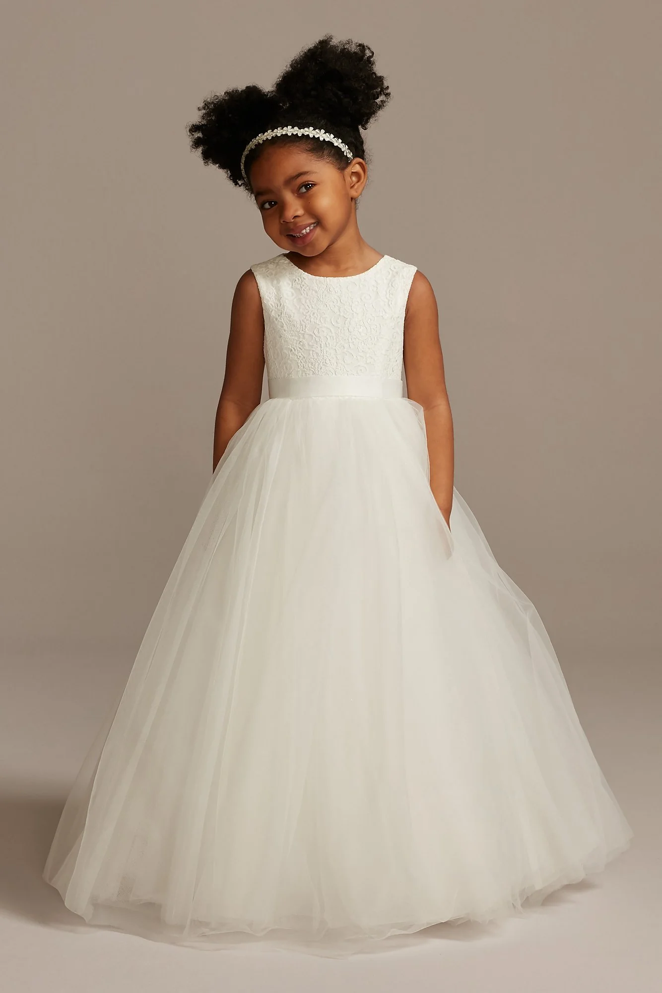As-Is Ball Gown Flower Girl Dress with Cutout - Image 2