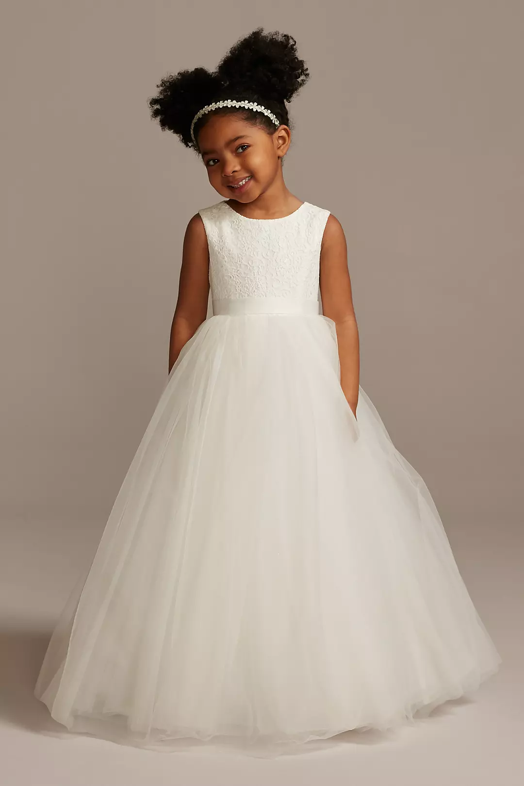 As-Is Ball Gown Flower Girl Dress with Cutout - Image 3