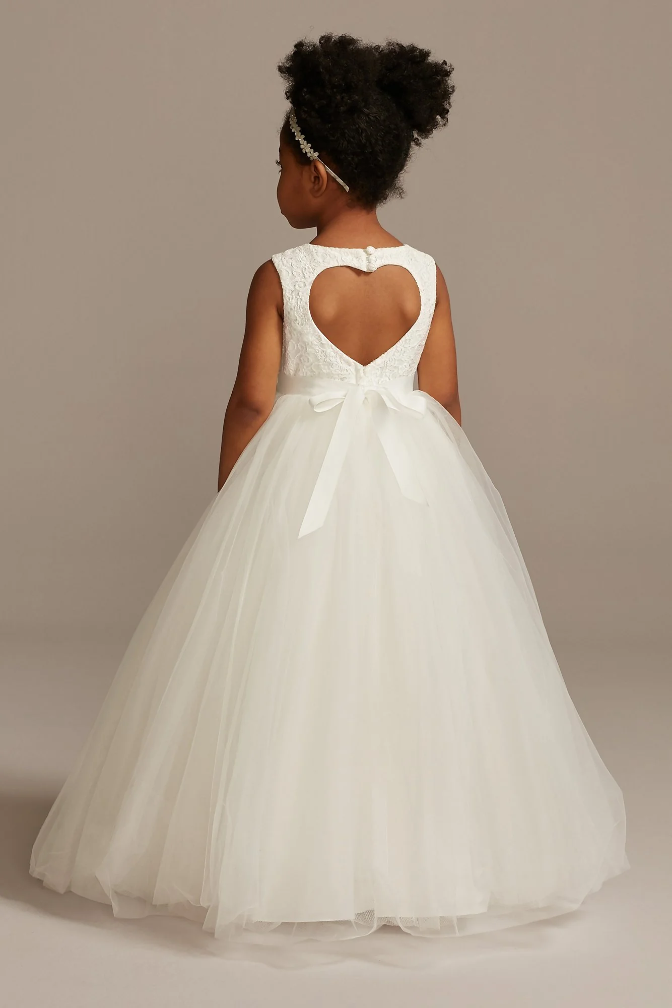 As-Is Ball Gown Flower Girl Dress with Cutout - Image 4