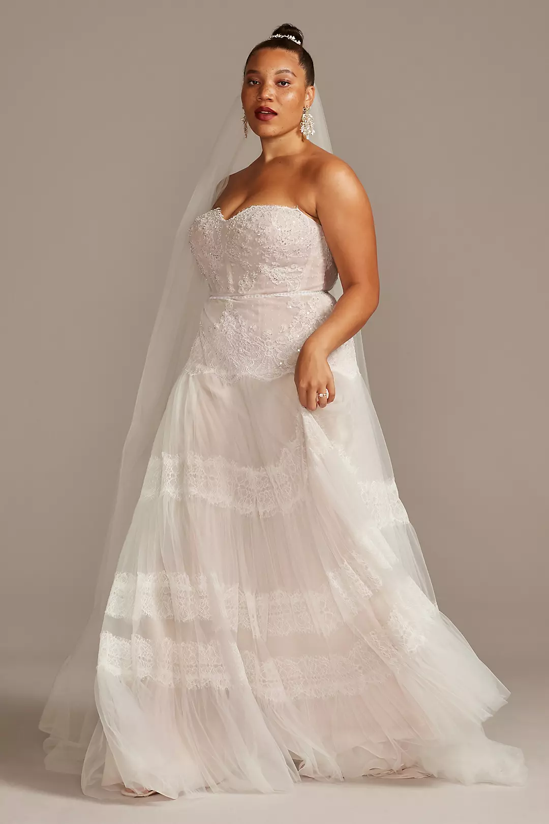 As Is Banded Lace Plus Size Wedding Dress - Image 4