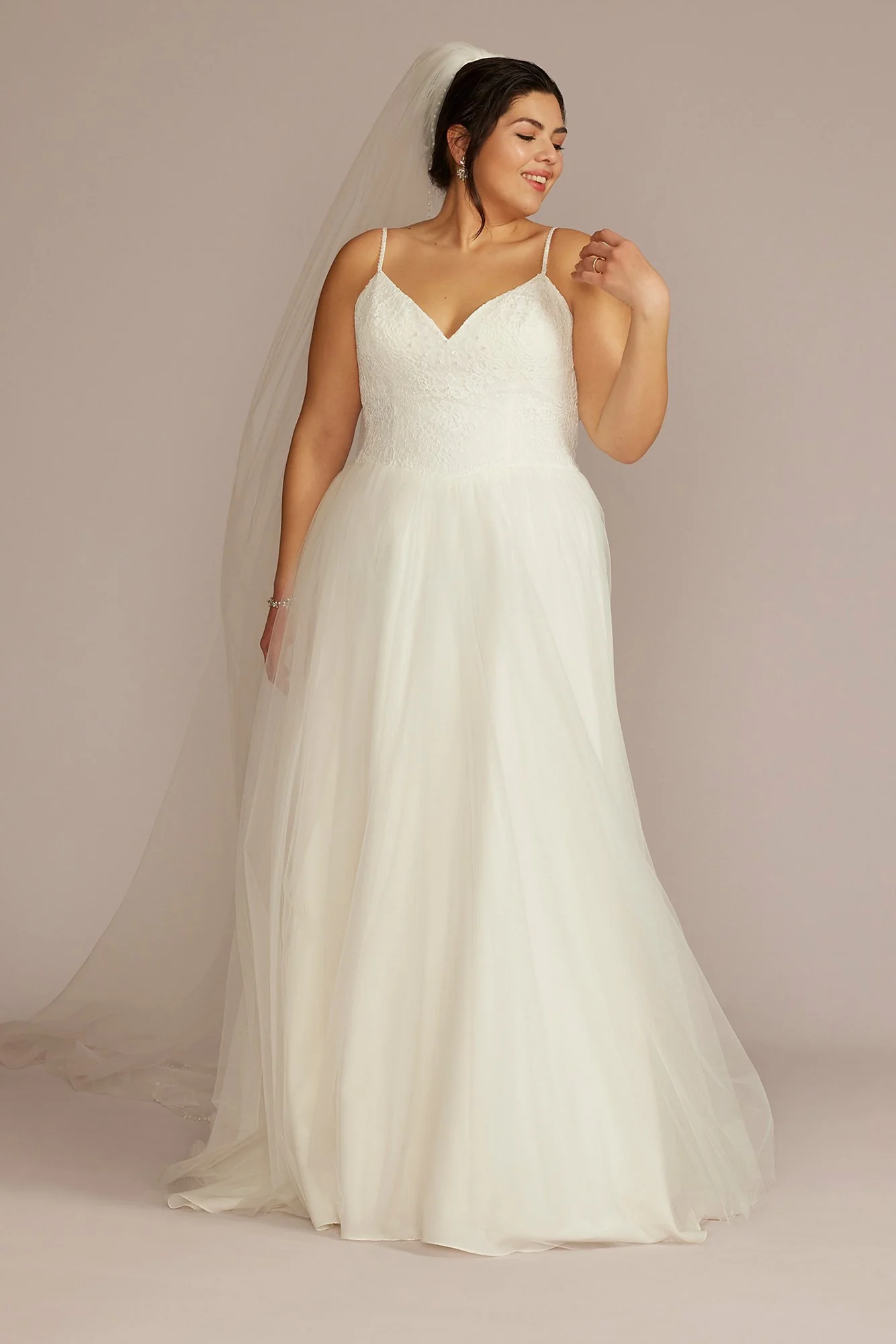 As Is Basque Waist Lace Bodice Plus Wedding Dress