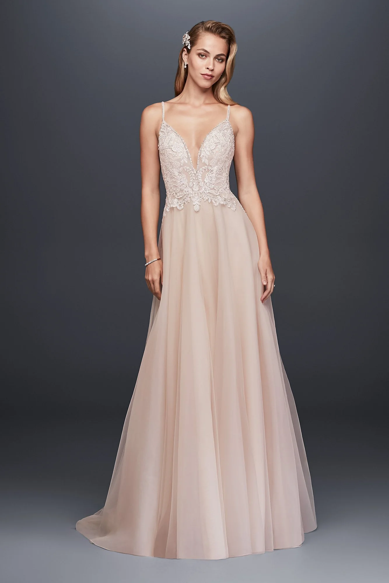 As-Is Beaded Bodice Organza A-Line Wedding Dress - Image 3