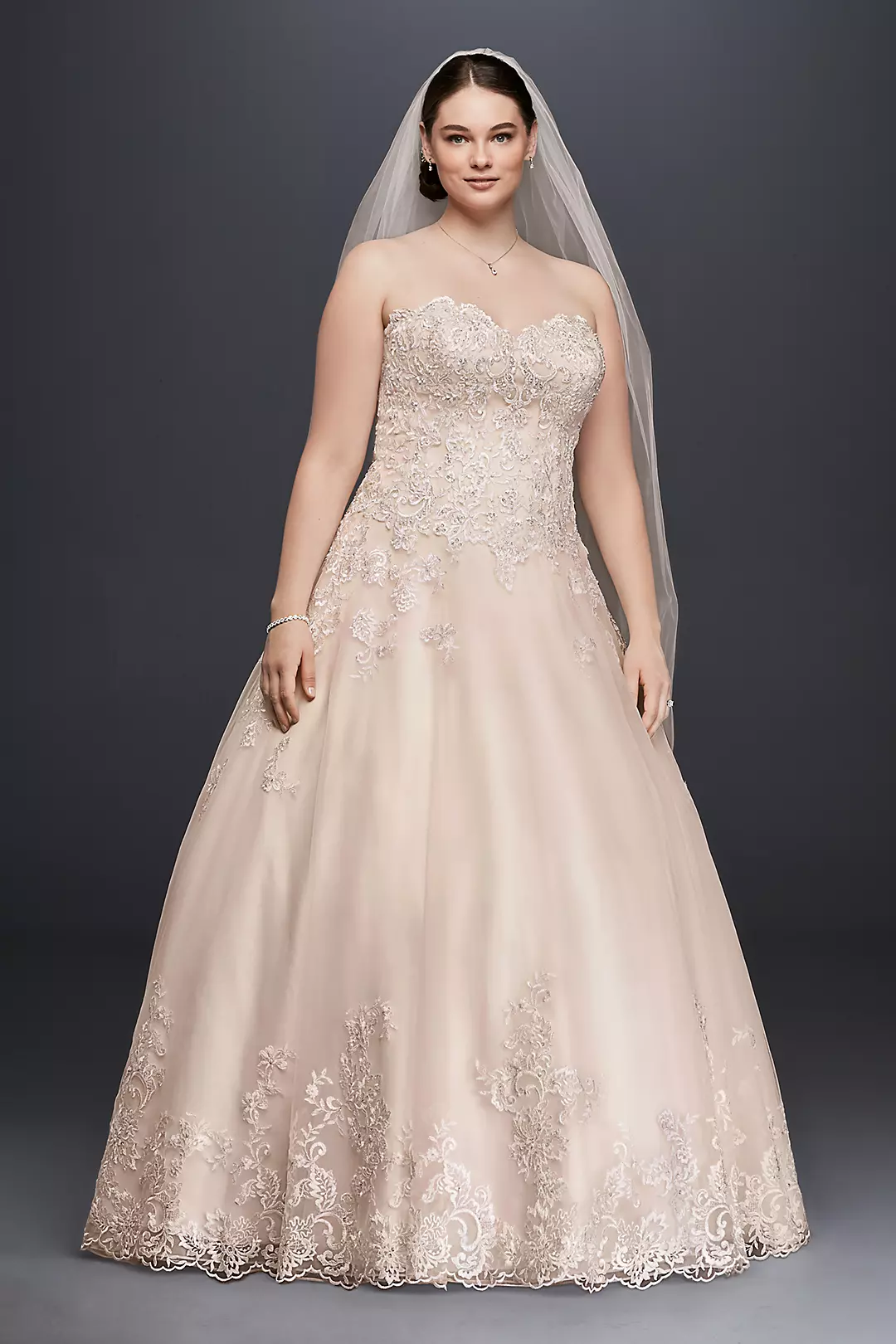 As Is Beaded Lace and Tulle Ball Gown Wedding Dres - Image 7