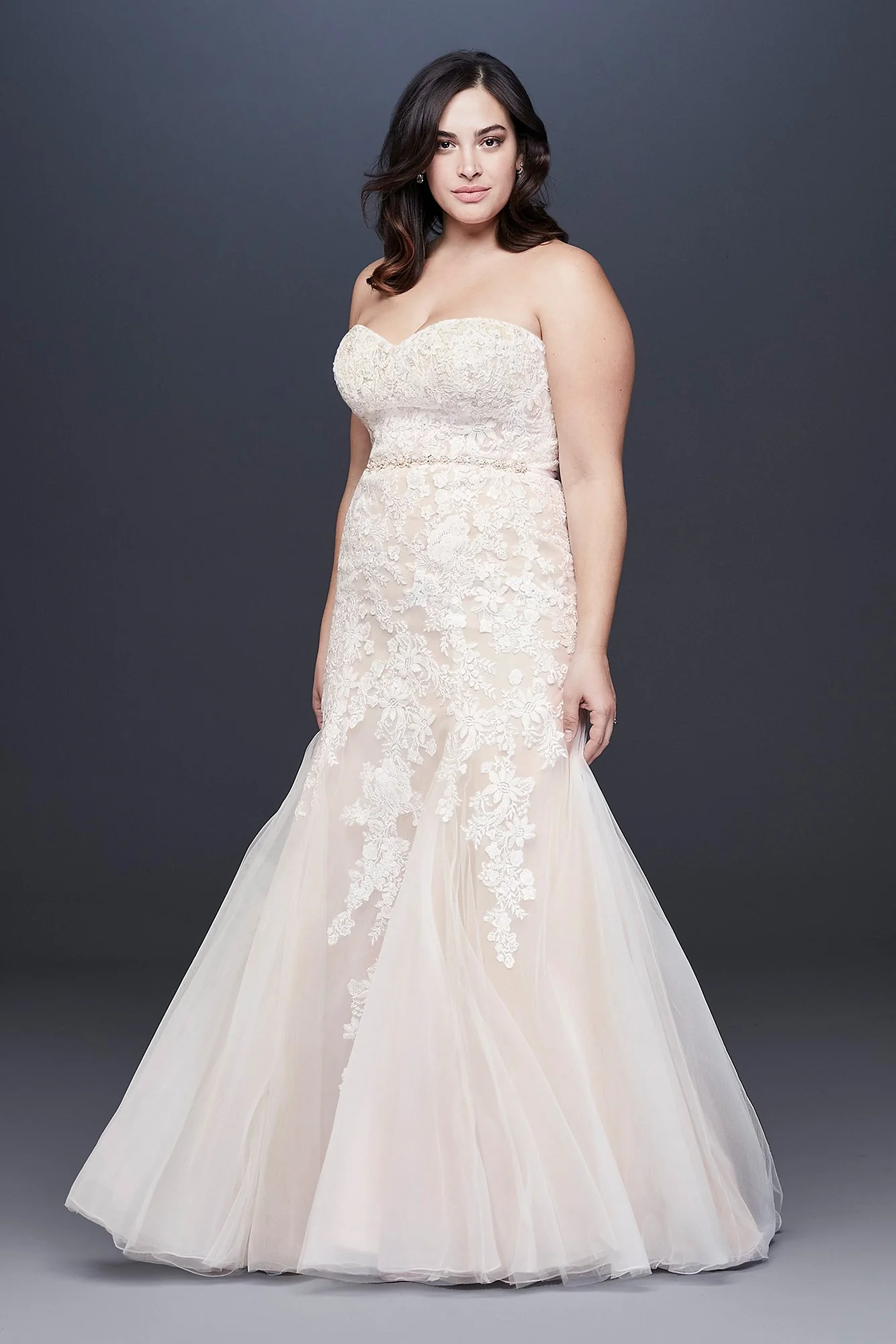 As Is Beaded Lace Mermaid Plus Wedding Dress - Image 2