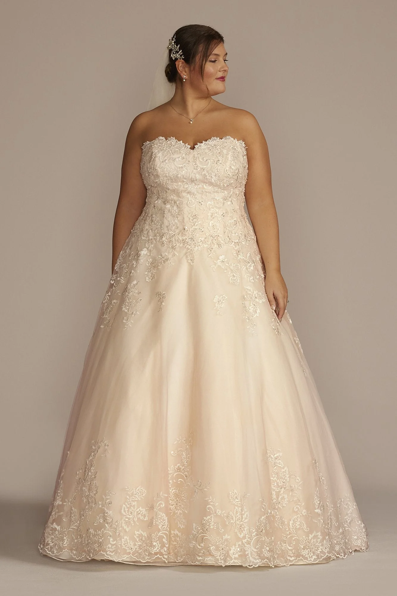 As Is Beaded Lace Tulle Ball Gown Wedding Dress - Image 2
