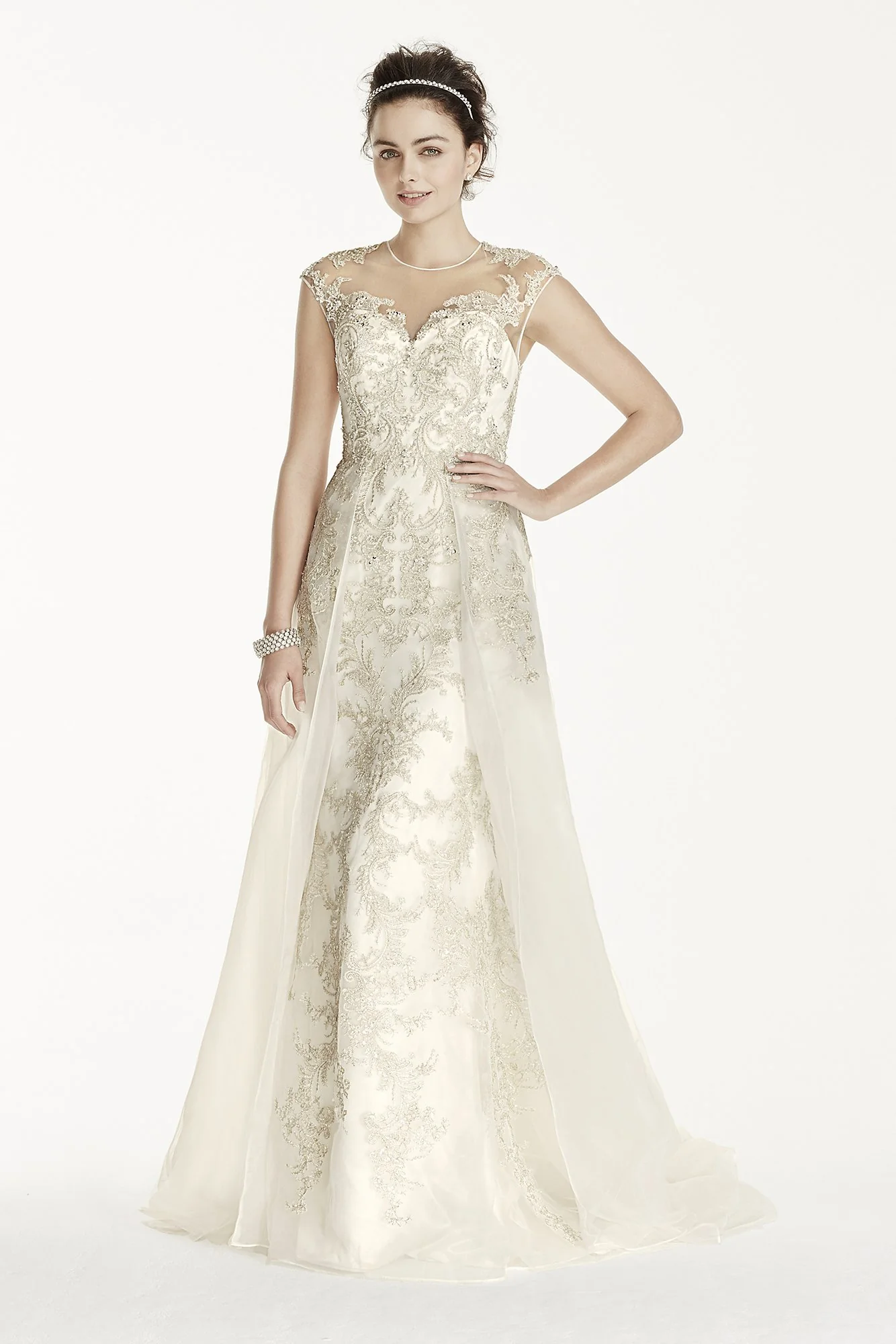 As-Is Beaded Lace with Tulle Wedding Dress - Image 2