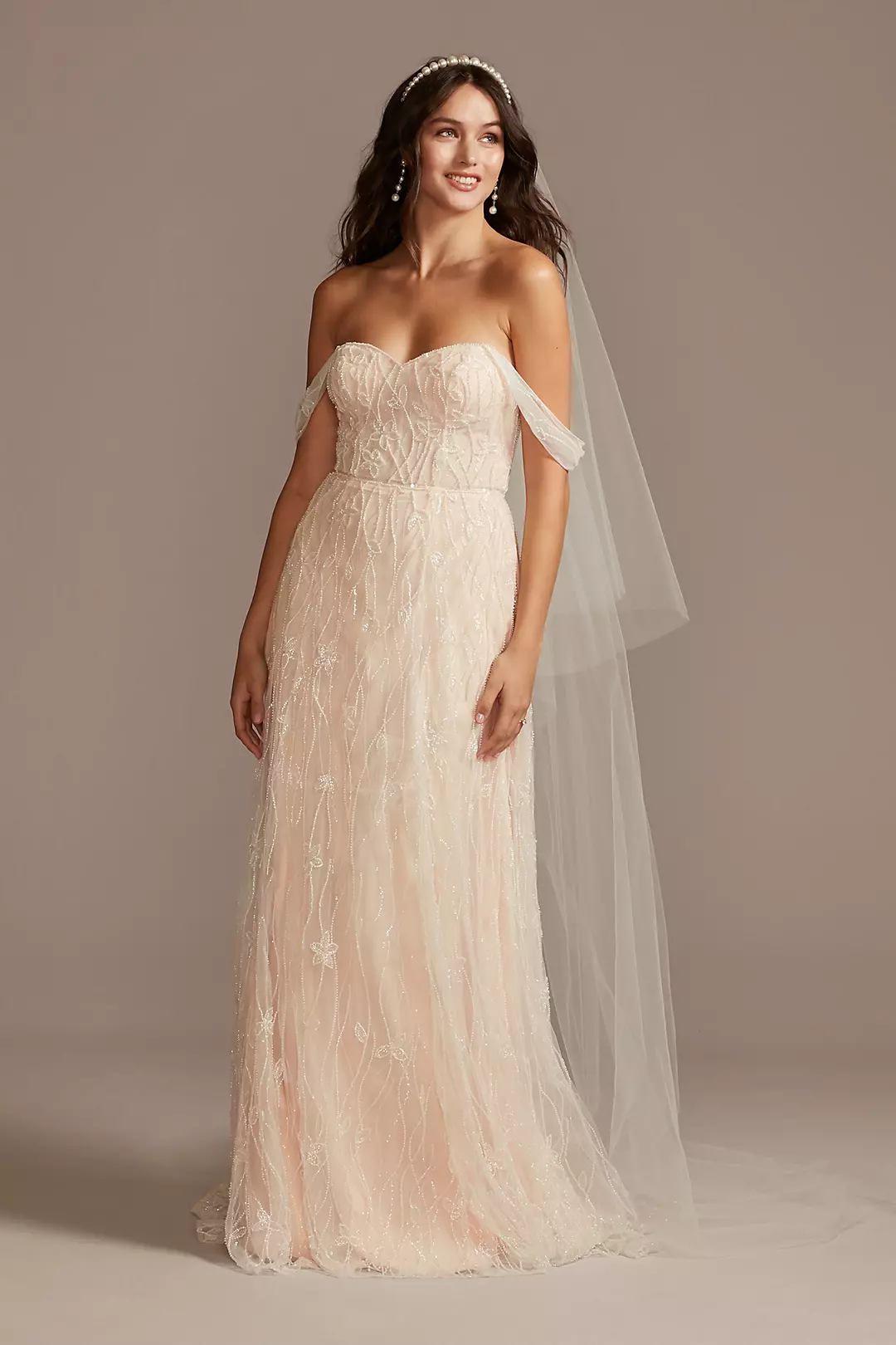 As Is Beaded Wedding Dress Removable Sleeves - Image 13