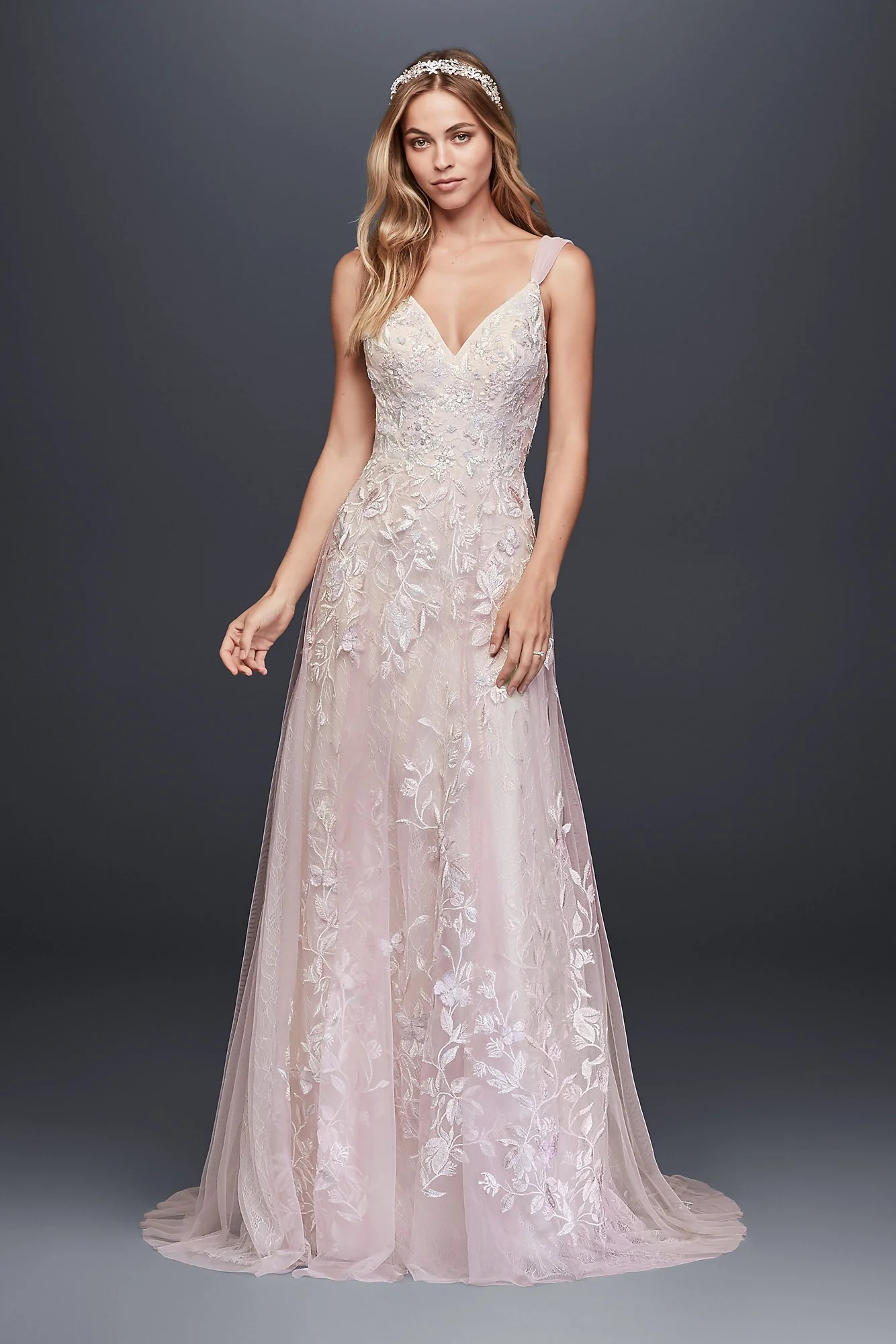 As-Is Butterfly Appliqued Tulle Wedding Dress - Image 2