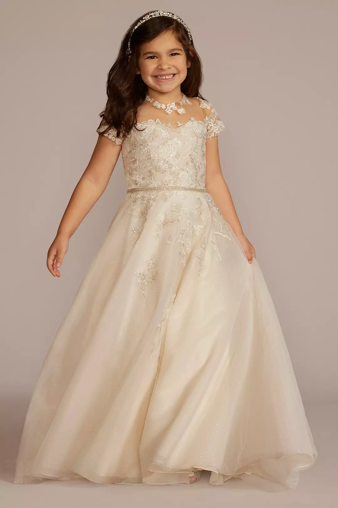 As Is Cap Sleeve Lace-Up Flower Girl Dress - Image 3