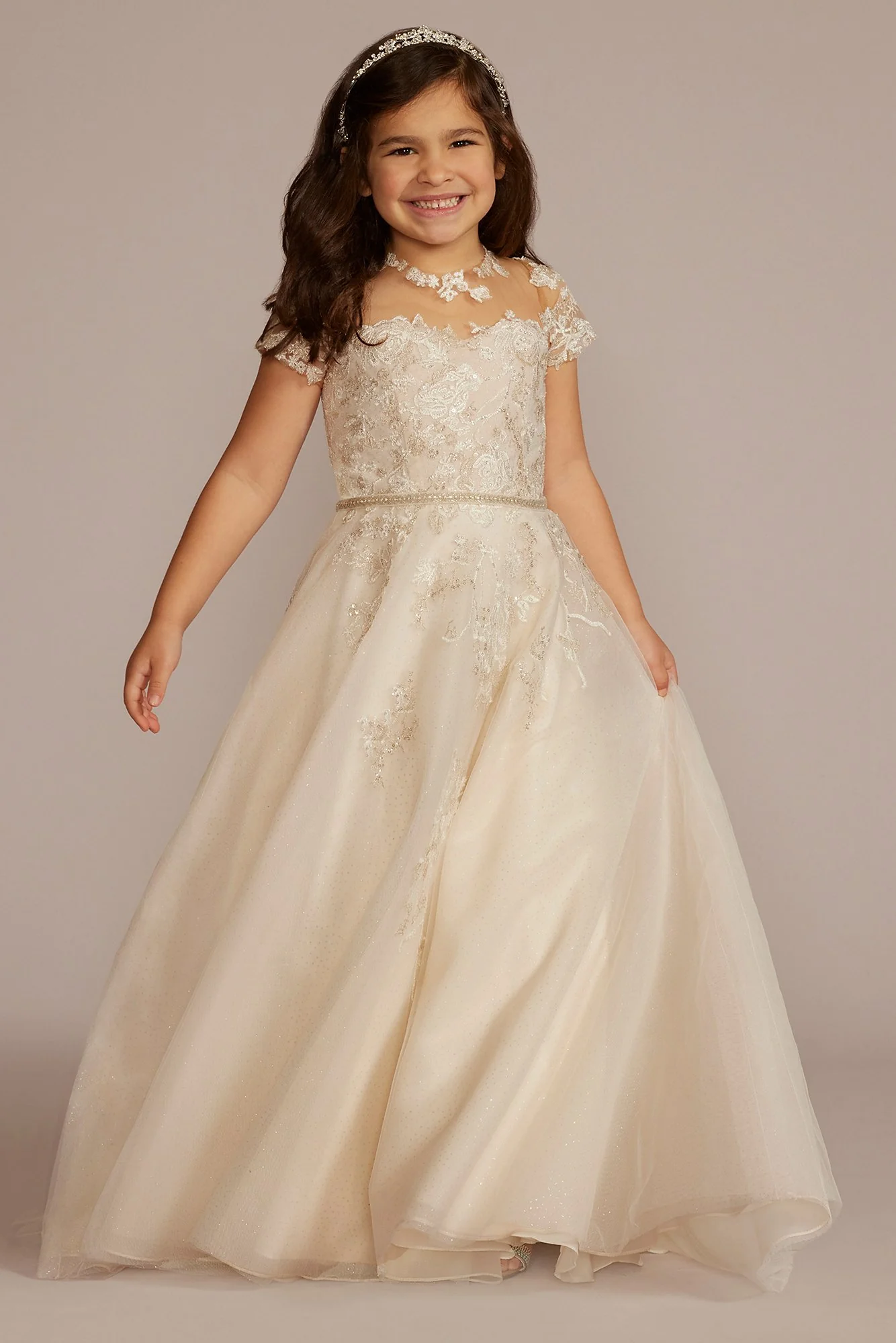 As Is Cap Sleeve Lace-Up Flower Girl Dress - Image 2