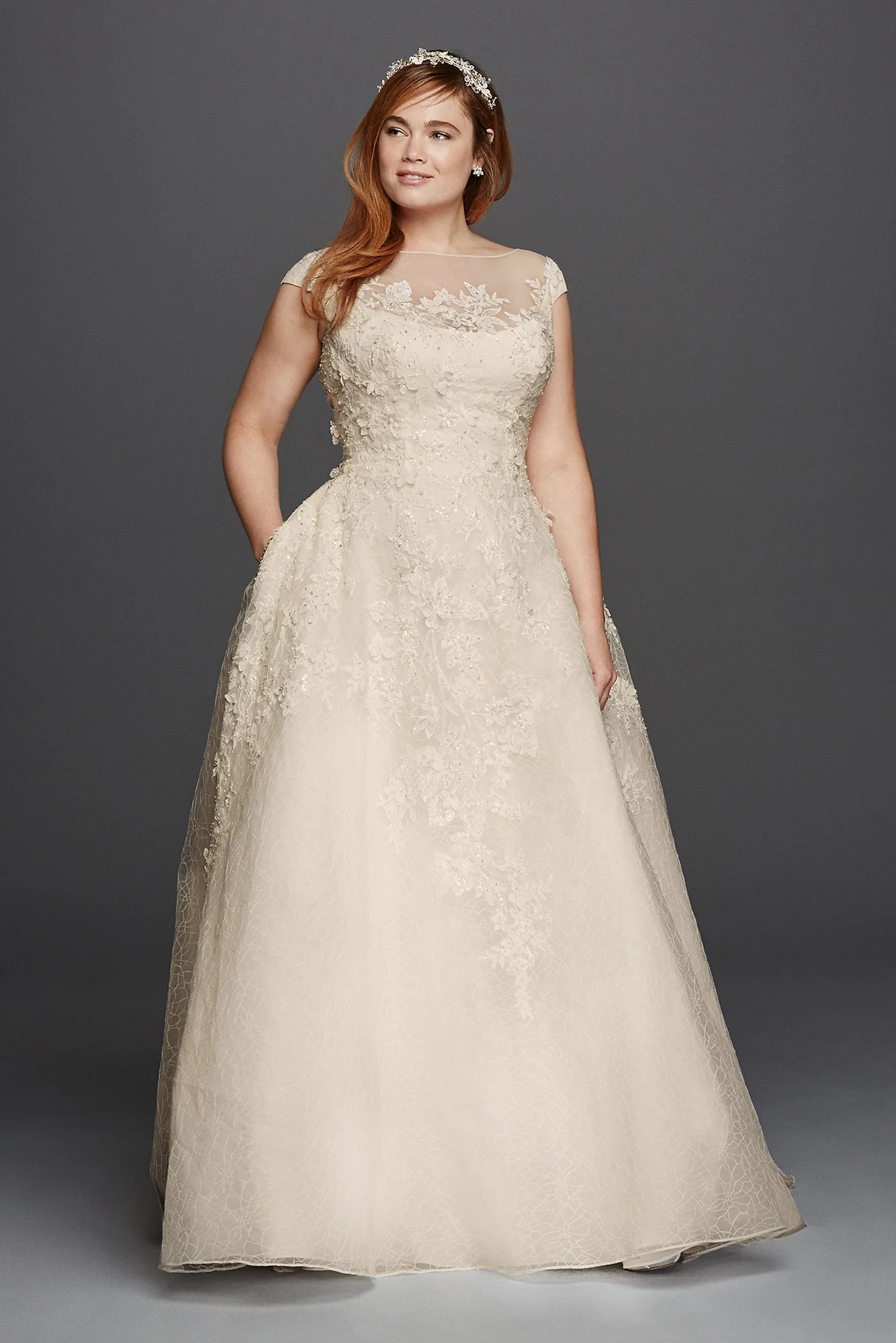 As-Is Cap Sleeve Plus Size Wedding Dress