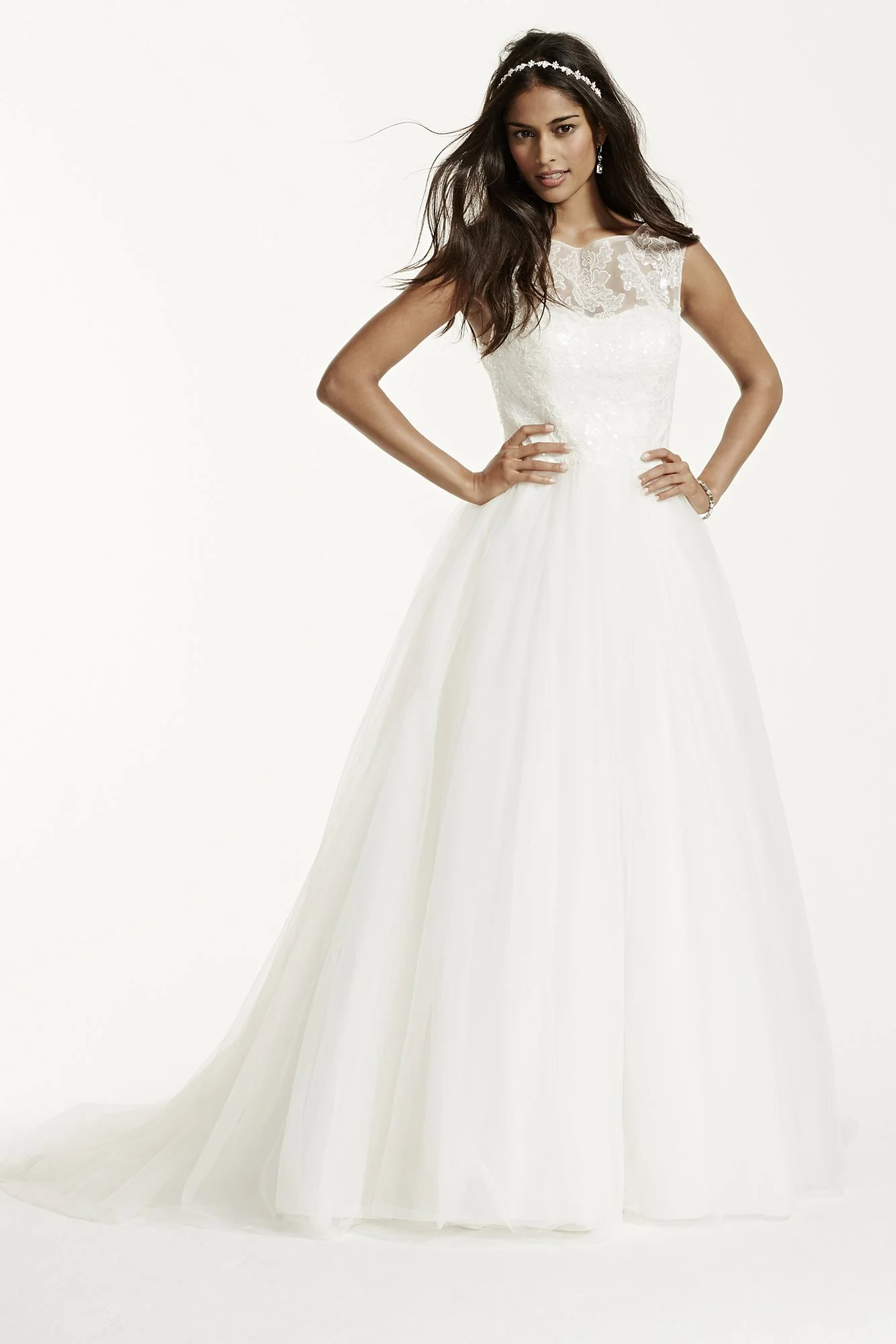 As-Is Cap Sleeve Tulle Wedding Dress
