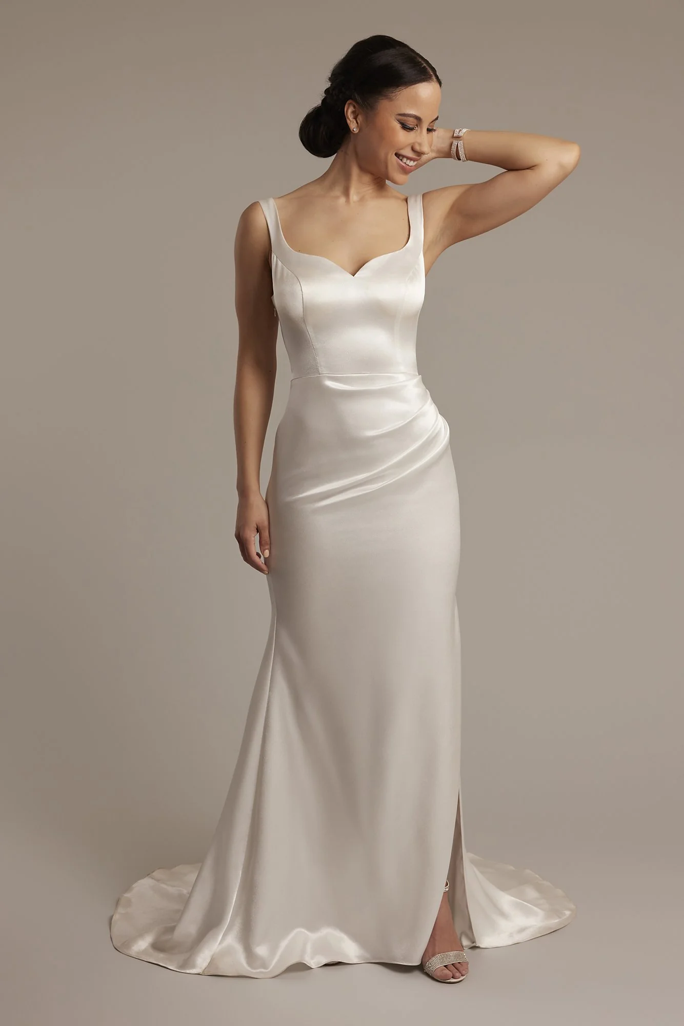 As Is Charmeuse Tank Wedding Dress with Cowl Back