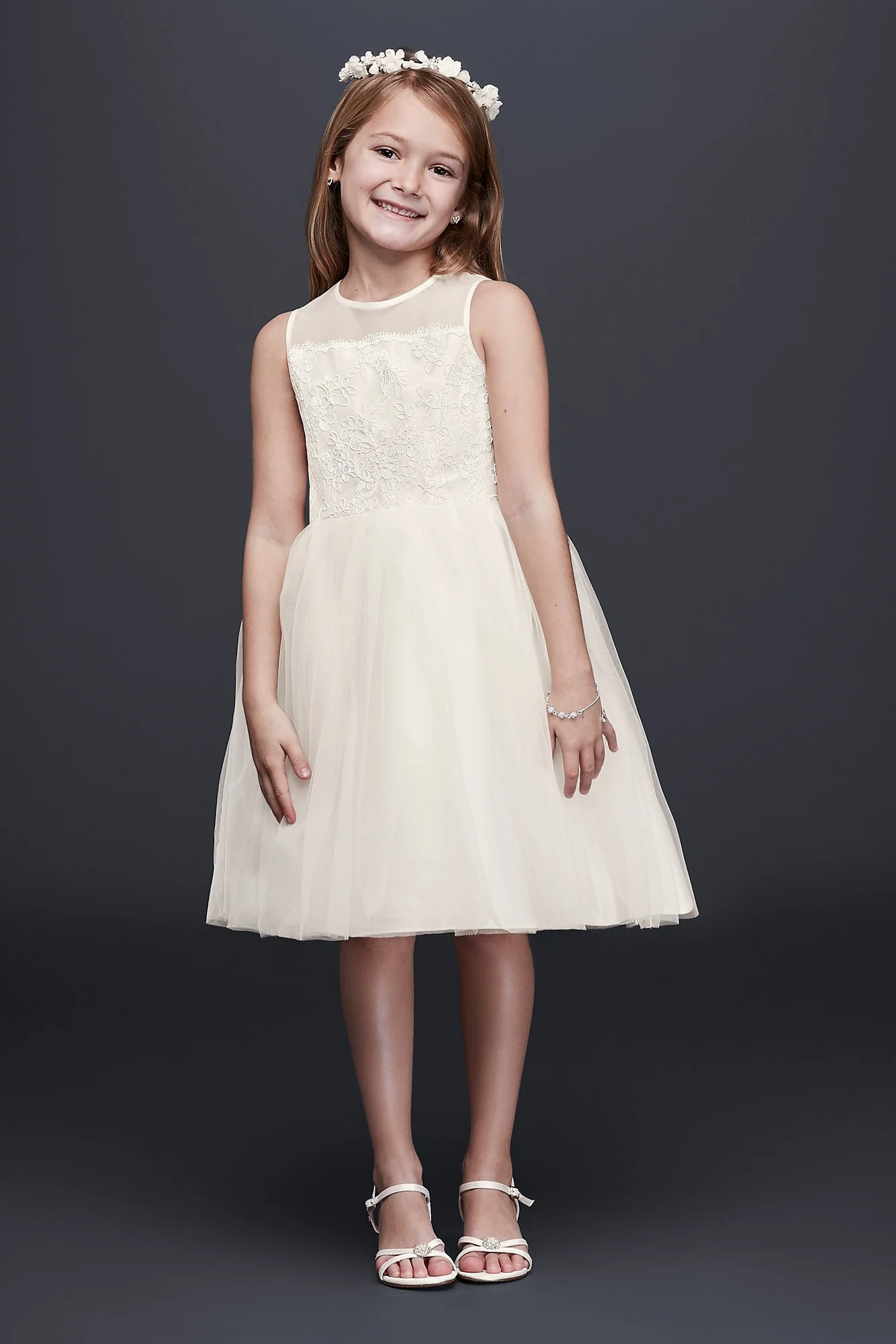 As-Is Corded Lace Flower Girl Dress